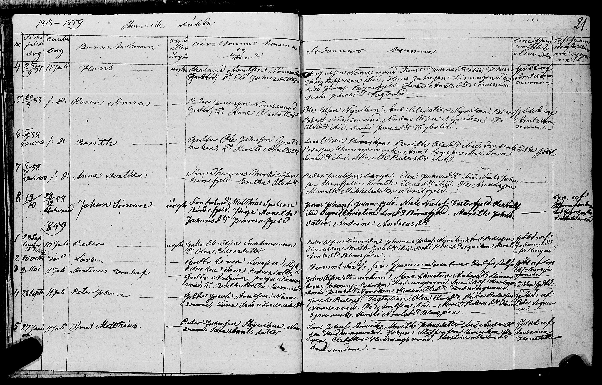 Ministerialprotokoller, klokkerbøker og fødselsregistre - Nord-Trøndelag, AV/SAT-A-1458/762/L0538: Parish register (official) no. 762A02 /1, 1833-1879, p. 21