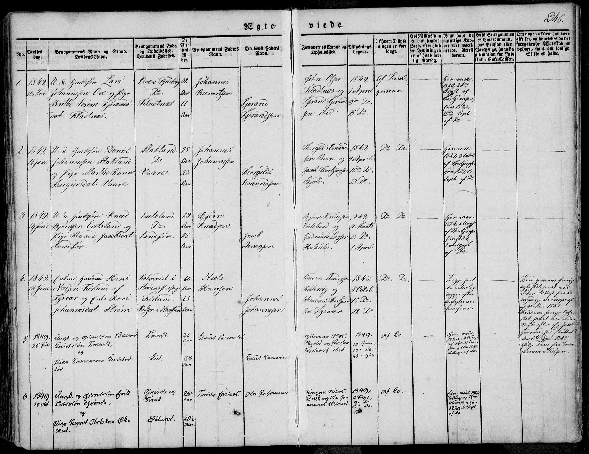 Skjold sokneprestkontor, AV/SAST-A-101847/H/Ha/Haa/L0006: Parish register (official) no. A 6.1, 1835-1858, p. 346