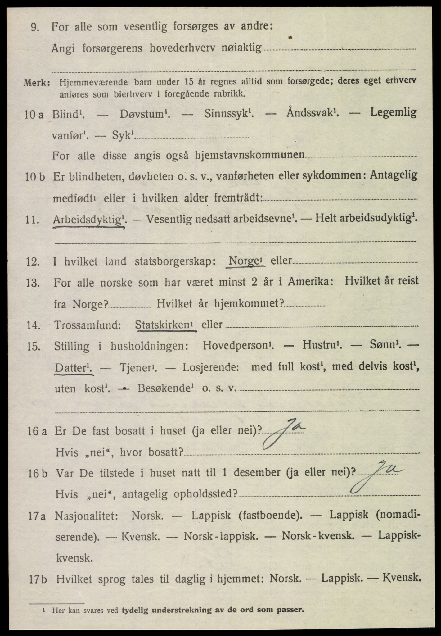 SAT, 1920 census for Frosta, 1920, p. 2331