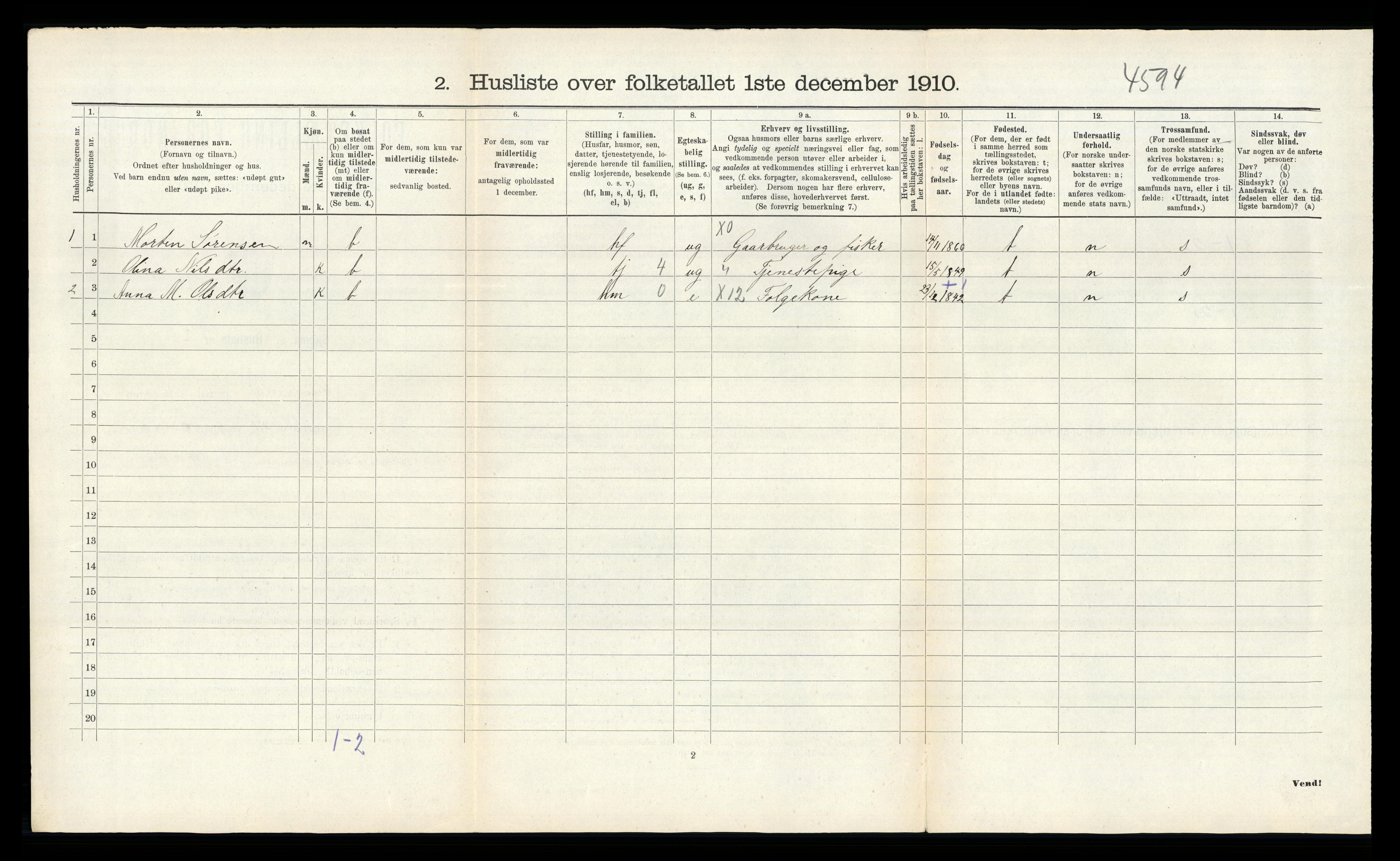 RA, 1910 census for Skudenes, 1910, p. 50