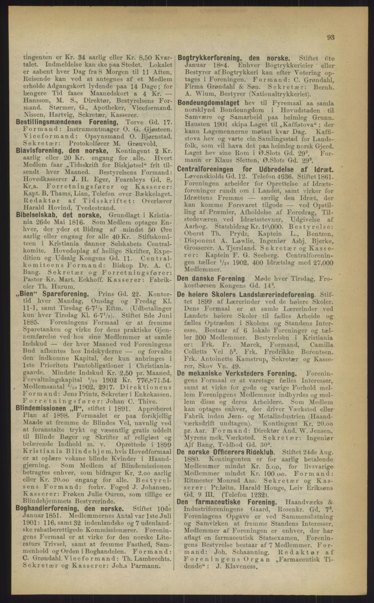 Kristiania/Oslo adressebok, PUBL/-, 1903, p. 93