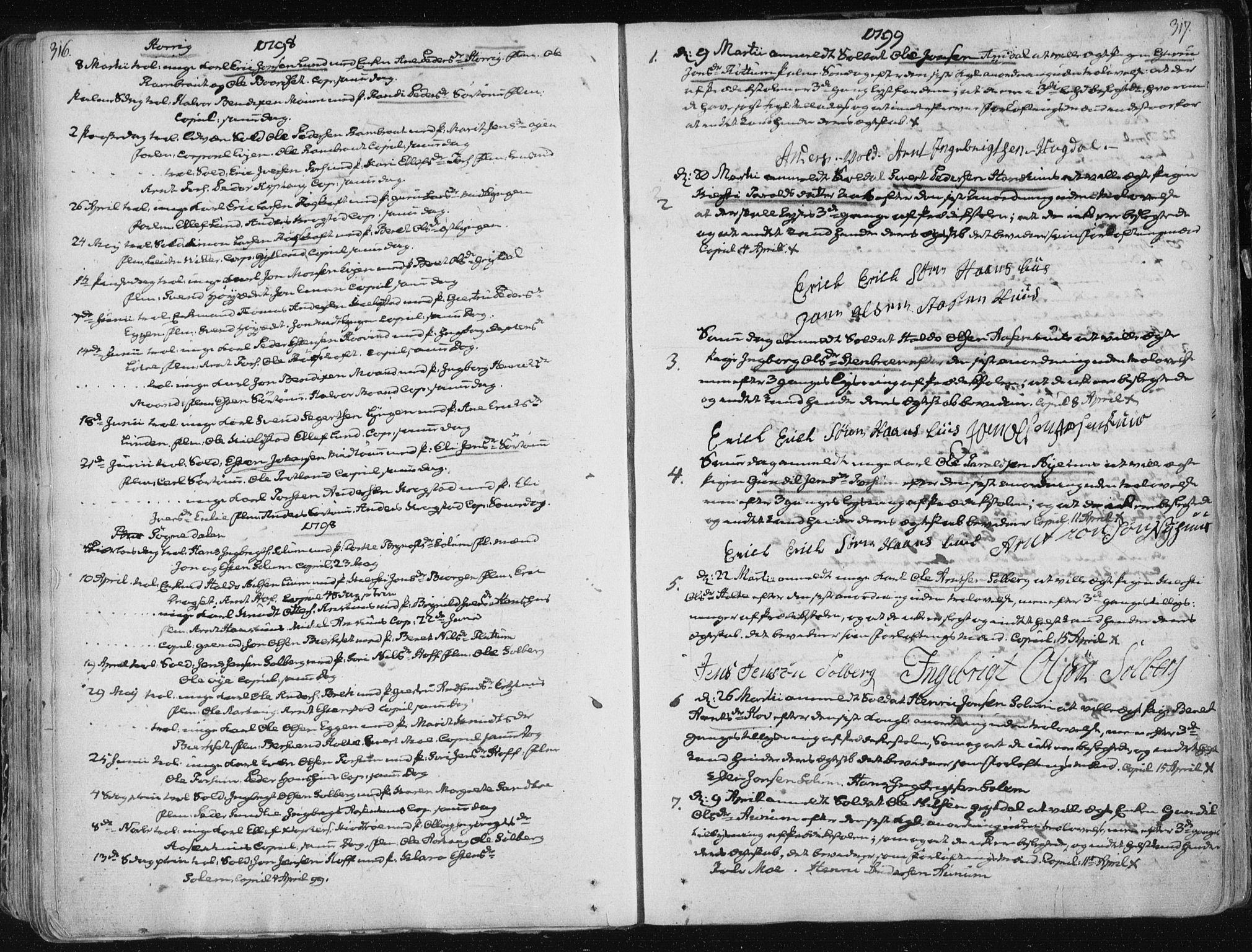 Ministerialprotokoller, klokkerbøker og fødselsregistre - Sør-Trøndelag, SAT/A-1456/687/L0992: Parish register (official) no. 687A03 /1, 1788-1815, p. 316-317