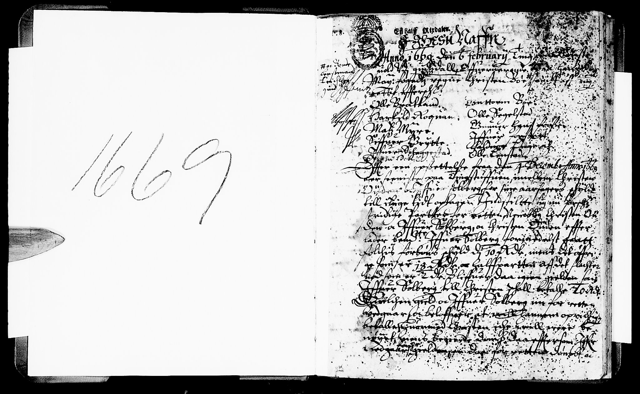 Sorenskriverier i Gudbrandsdalen, SAH/TING-036/G/Gb/Gbb/L0006: Tingbok - Sør-Gudbrandsdal, 1669, p. 0b-1a