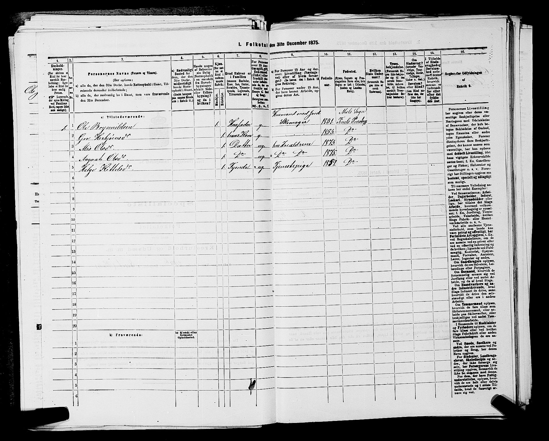 SAKO, 1875 census for 0826P Tinn, 1875, p. 822