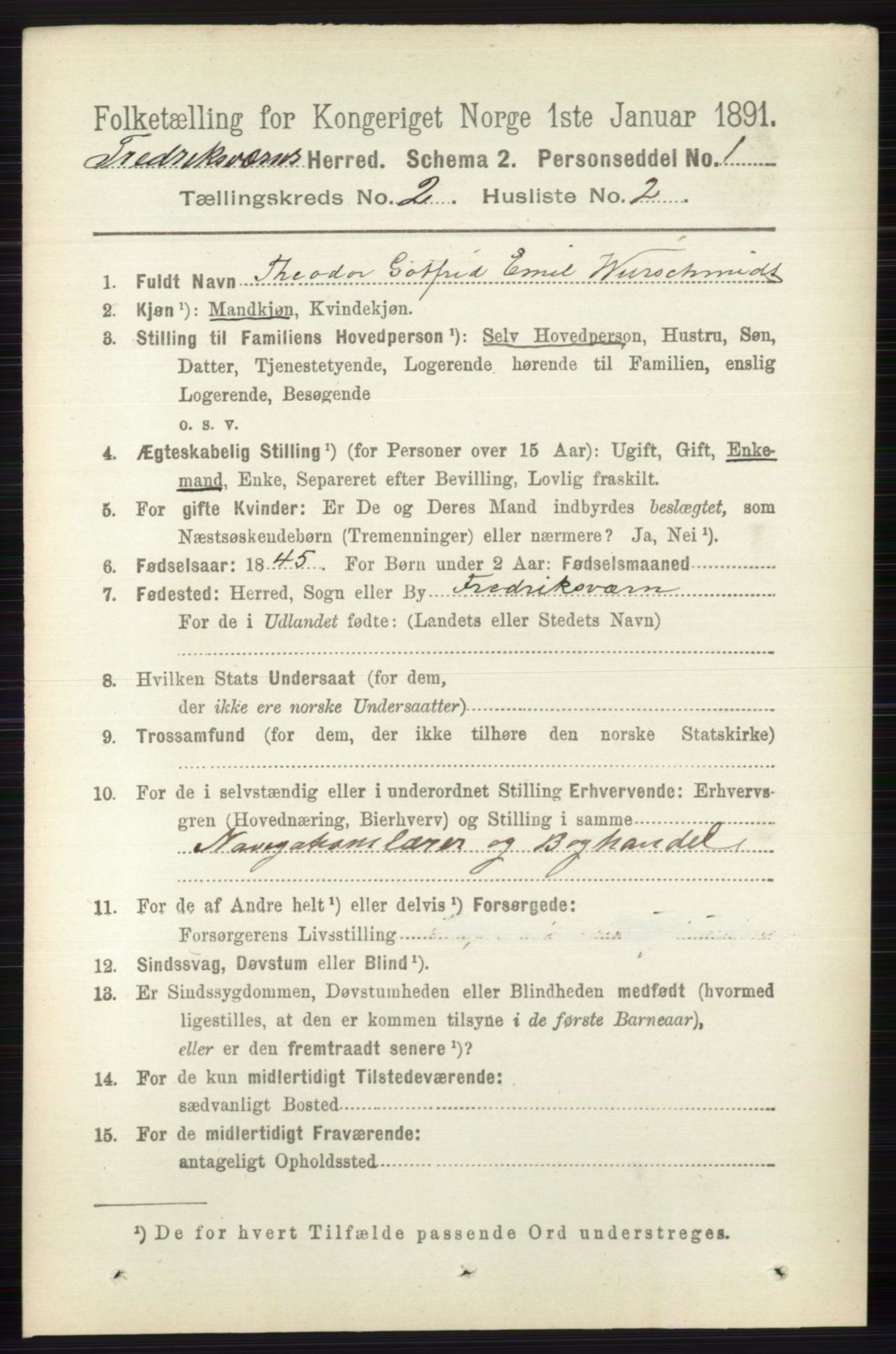 RA, 1891 census for 0798 Fredriksvern, 1891, p. 249