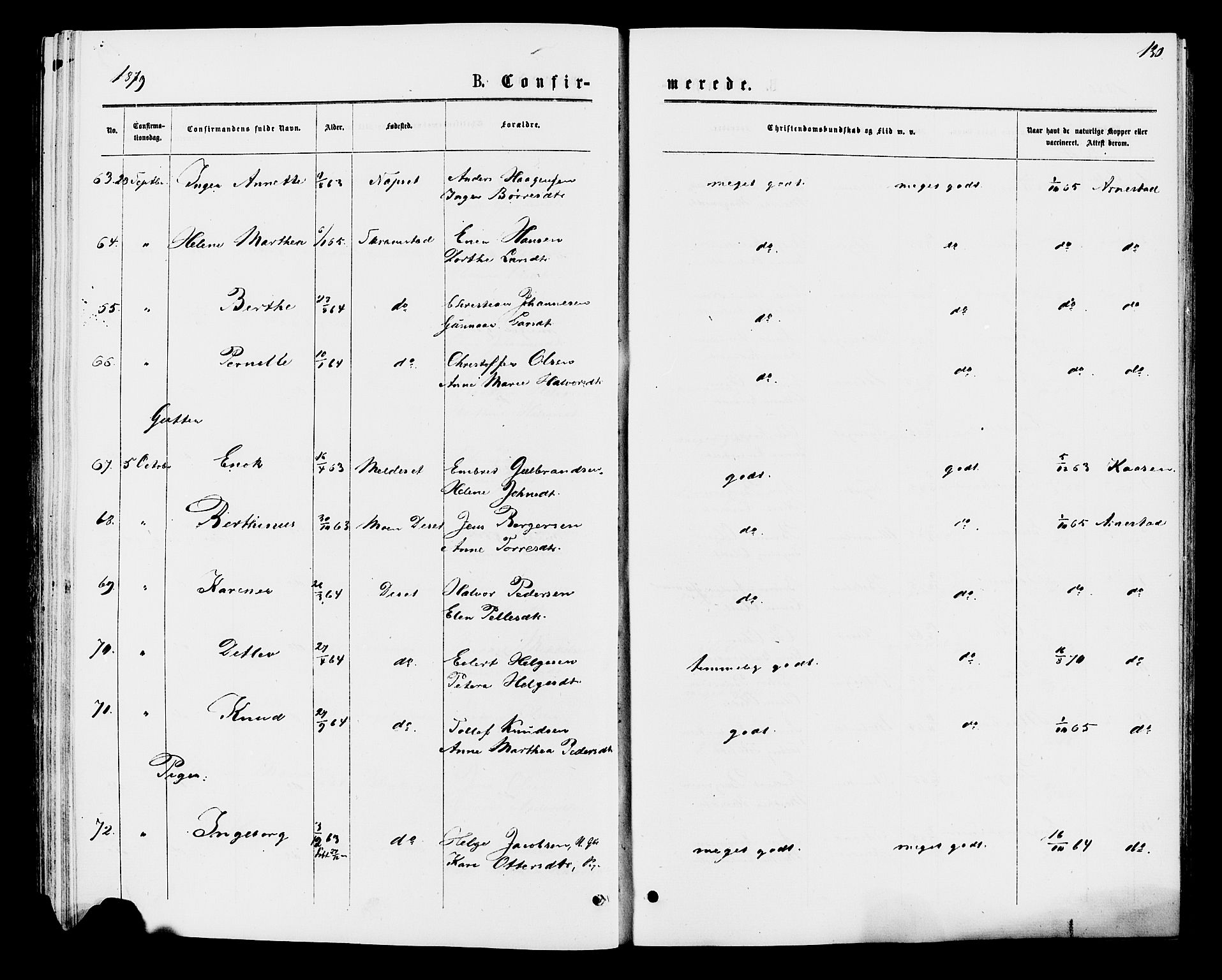 Åmot prestekontor, Hedmark, AV/SAH-PREST-056/H/Ha/Haa/L0009: Parish register (official) no. 9, 1875-1883, p. 130