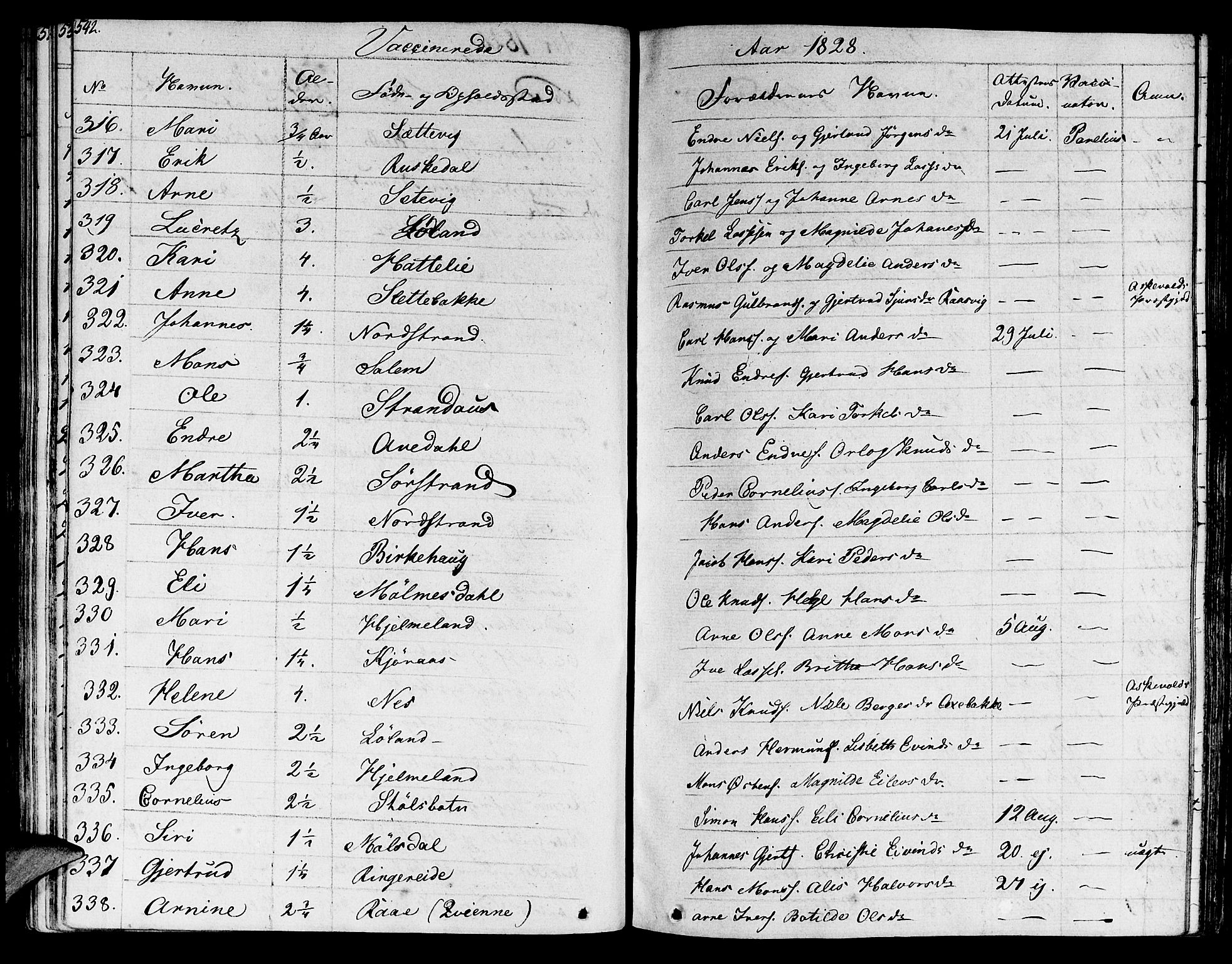 Lavik sokneprestembete, AV/SAB-A-80901: Parish register (official) no. A 2II, 1821-1842, p. 542