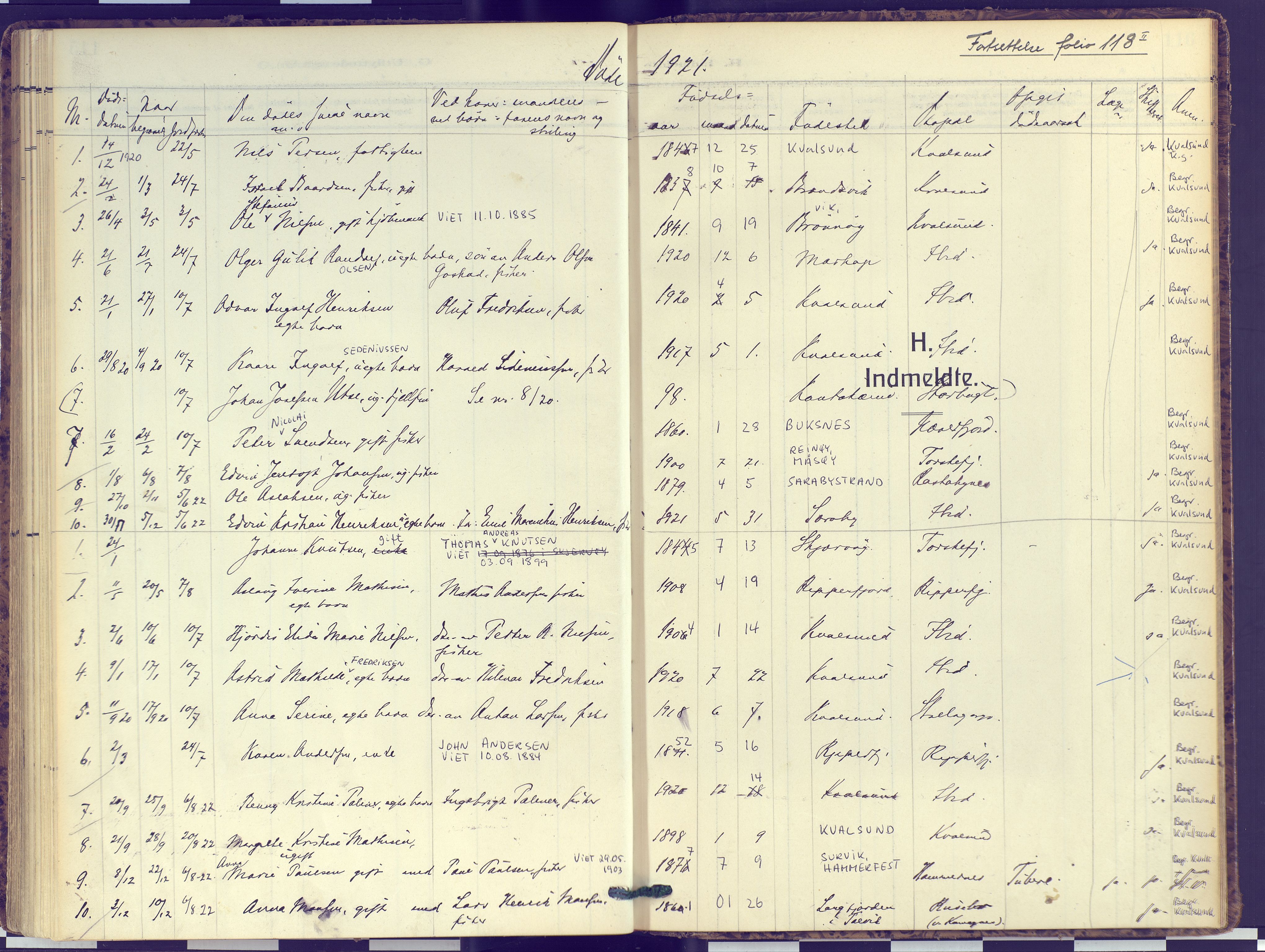 Hammerfest sokneprestkontor, SATØ/S-1347: Parish register (official) no. 16, 1908-1923, p. 115