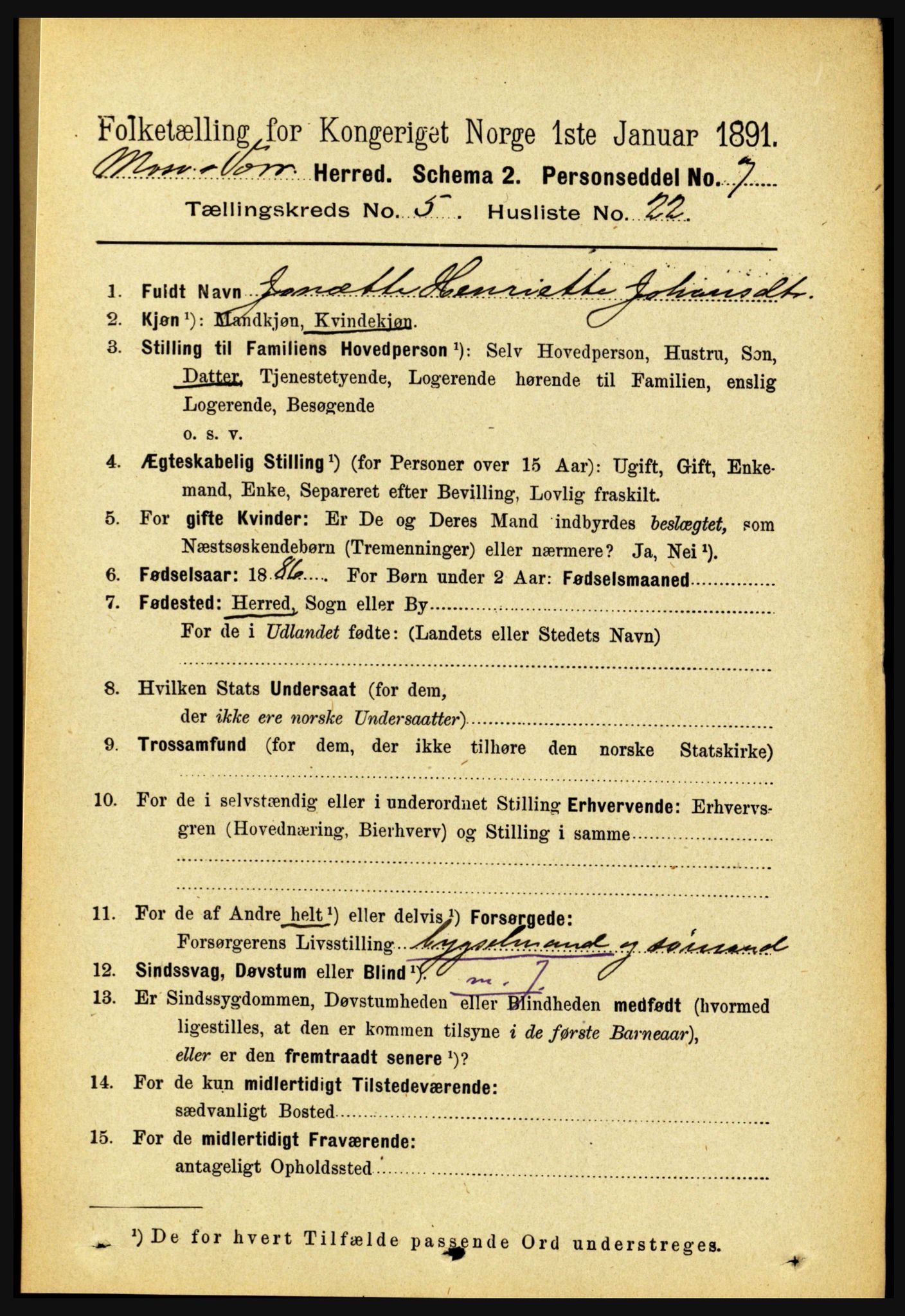 RA, 1891 census for 1723 Mosvik og Verran, 1891, p. 2114