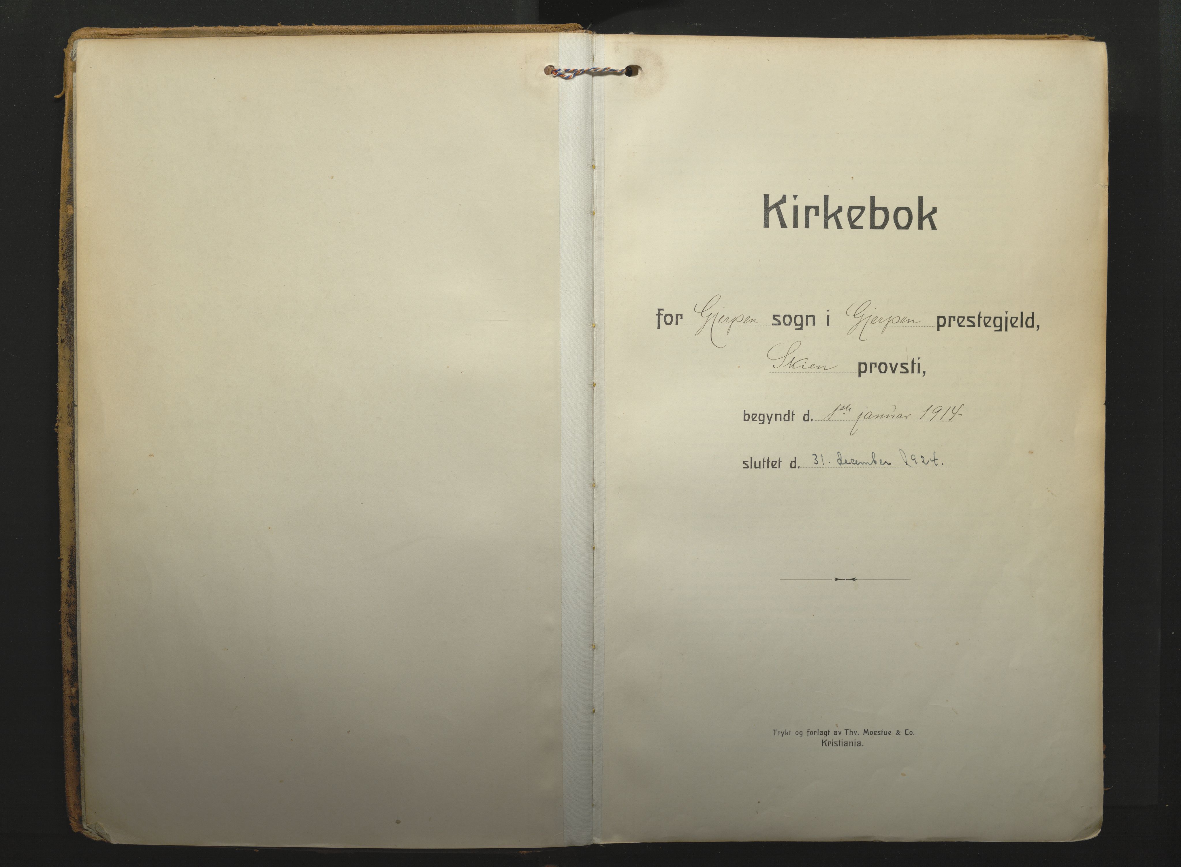 Gjerpen kirkebøker, SAKO/A-265/F/Fa/L0013: Parish register (official) no. I 13, 1914-1924