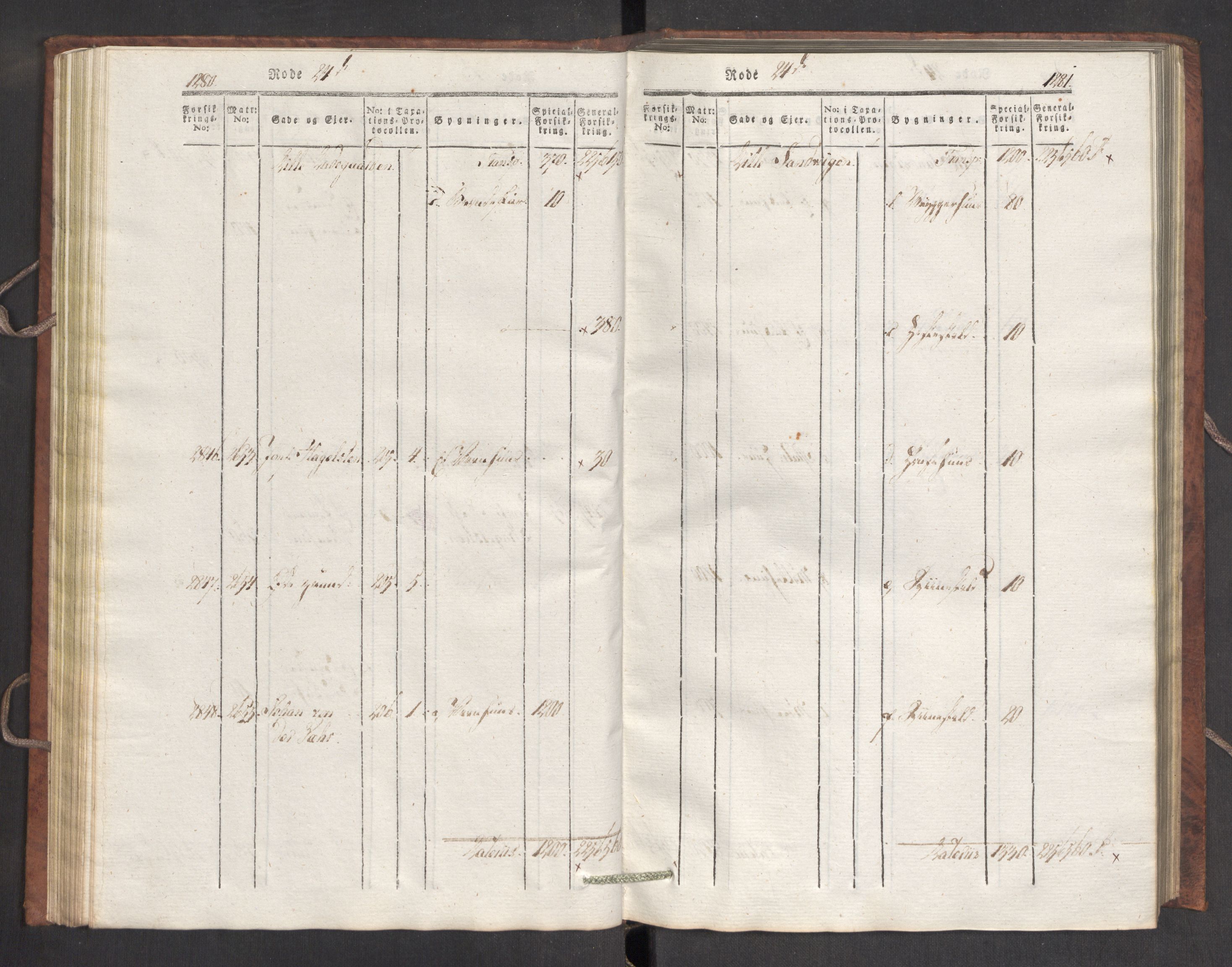 Kommersekollegiet, Brannforsikringskontoret 1767-1814, AV/RA-EA-5458/F/Fa/L0007/0003: Bergen / Branntakstprotokoll, 1807-1817, p. 1280-1281