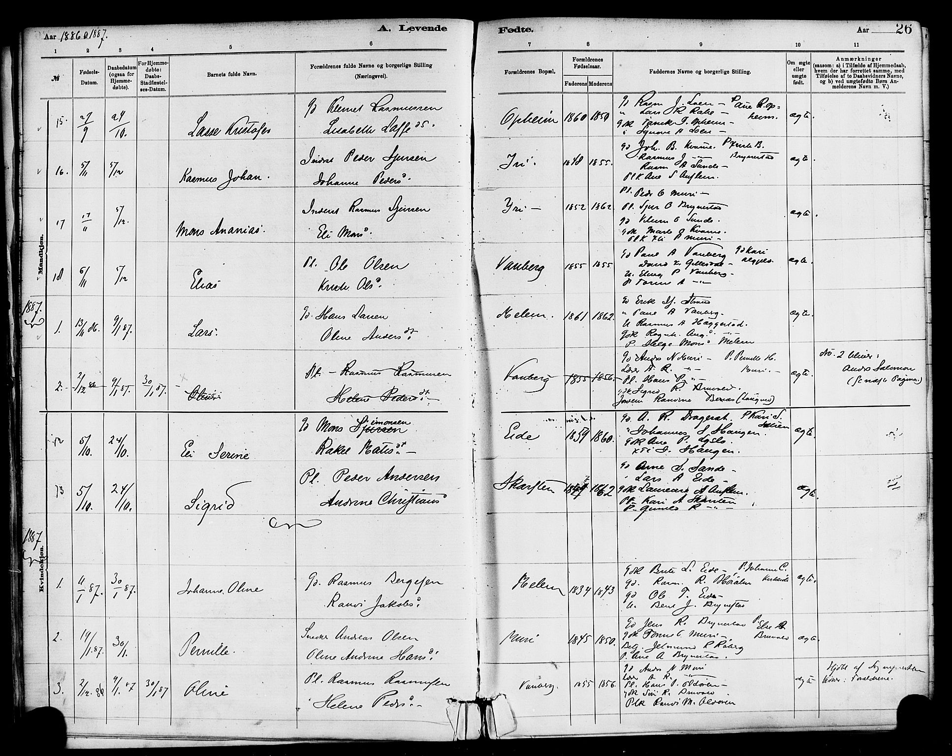 Innvik sokneprestembete, SAB/A-80501: Parish register (official) no. C 1, 1879-1900, p. 26