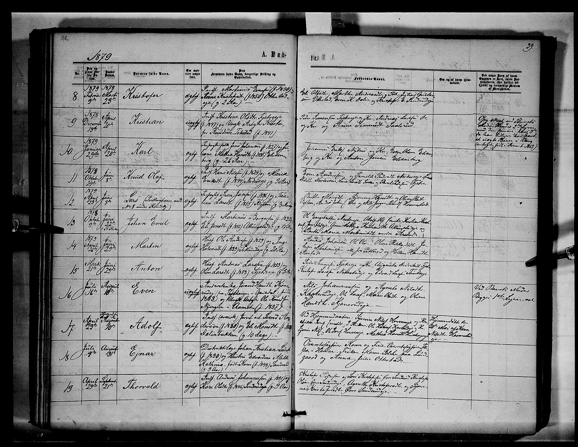 Stange prestekontor, AV/SAH-PREST-002/K/L0015: Parish register (official) no. 15, 1862-1879, p. 39