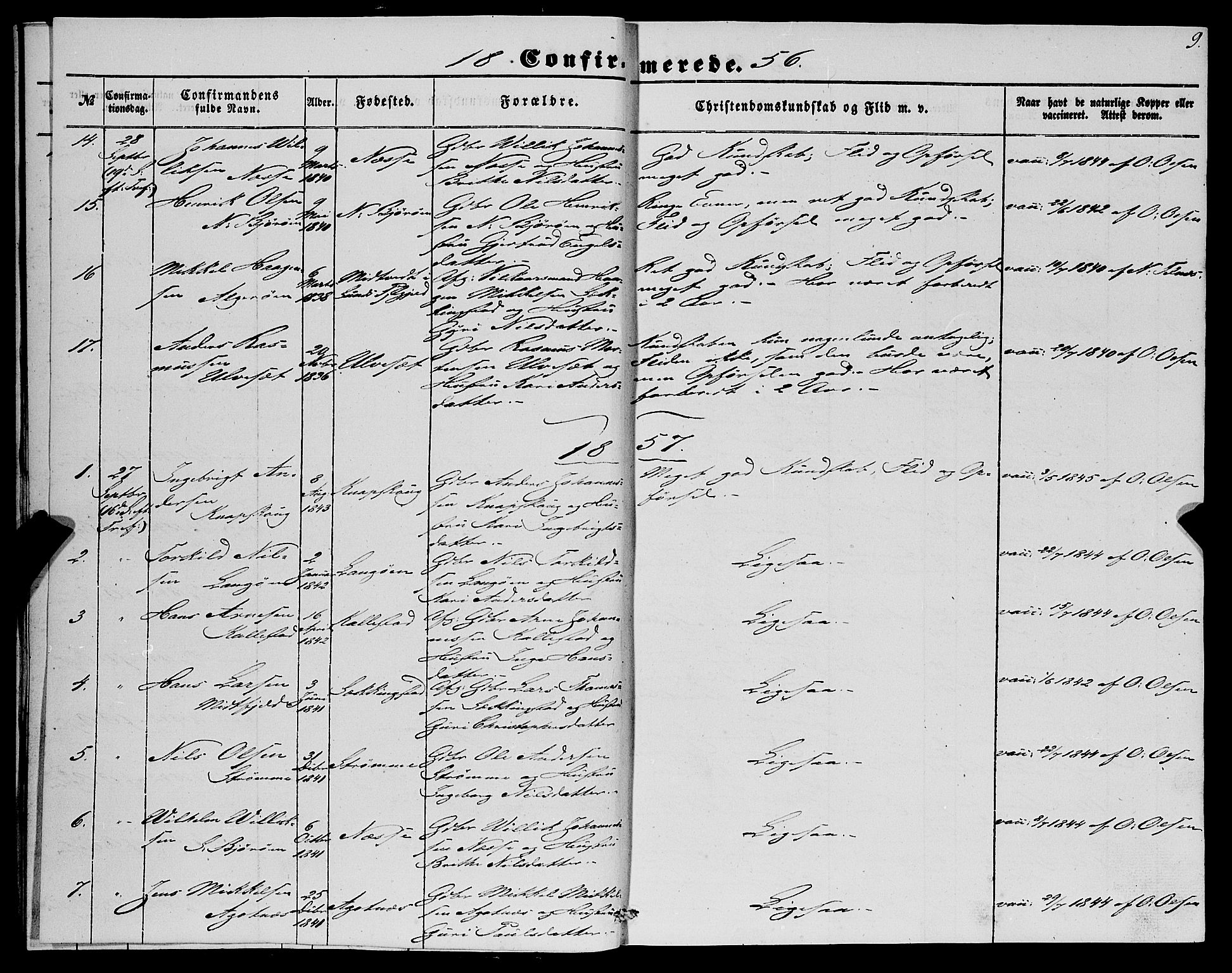 Fjell sokneprestembete, SAB/A-75301/H/Haa: Parish register (official) no. A 4, 1851-1870, p. 9