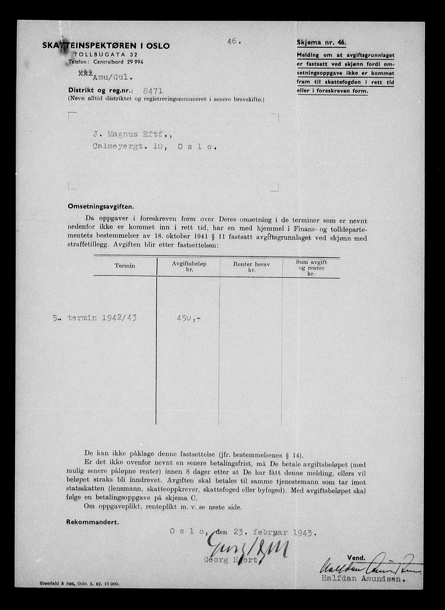 Justisdepartementet, Tilbakeføringskontoret for inndratte formuer, AV/RA-S-1564/H/Hc/Hcc/L0961: --, 1945-1947, p. 444