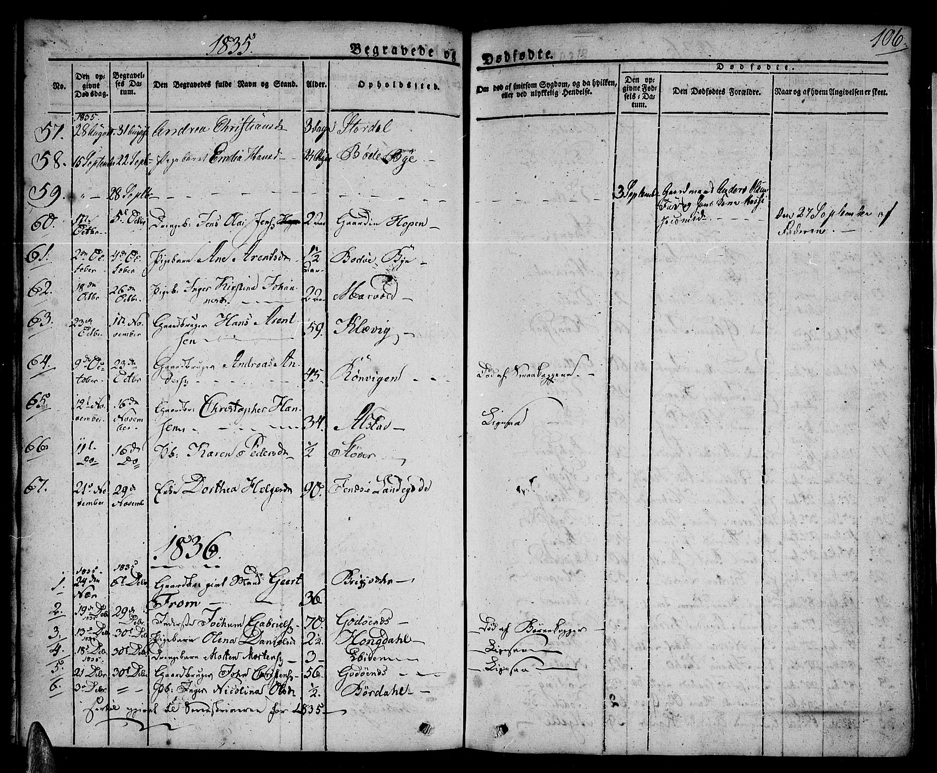 Ministerialprotokoller, klokkerbøker og fødselsregistre - Nordland, AV/SAT-A-1459/801/L0006: Parish register (official) no. 801A06, 1834-1845, p. 106