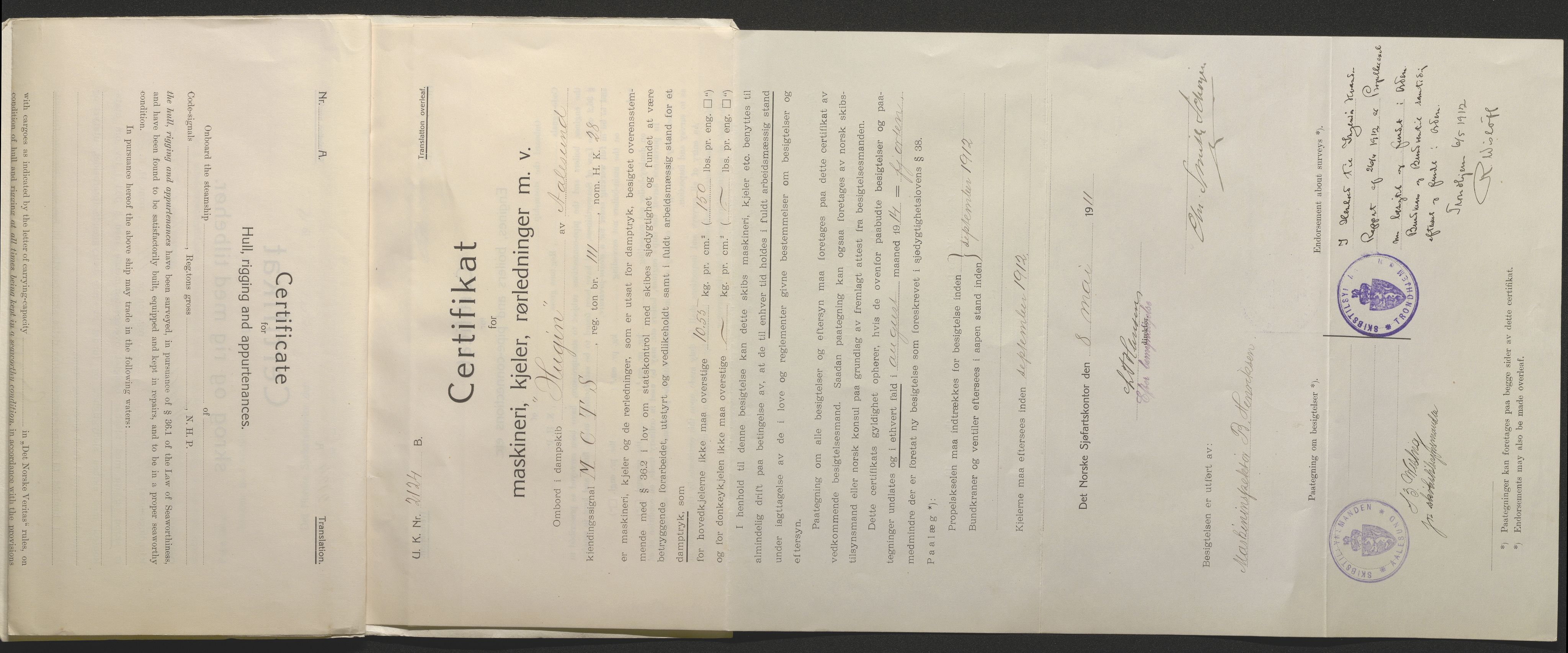 Sjøfartsdirektoratet med forløpere, skipsmapper slettede skip, AV/RA-S-4998/F/Fa/L0519: --, 1850-1922, p. 421