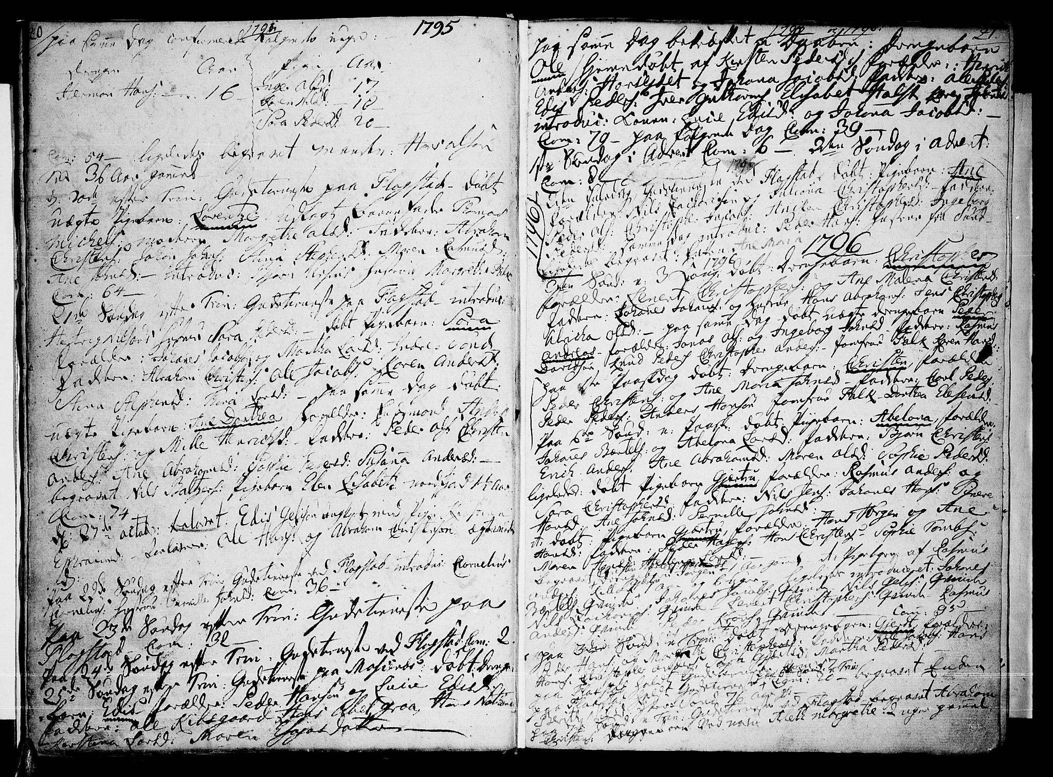 Ministerialprotokoller, klokkerbøker og fødselsregistre - Nordland, AV/SAT-A-1459/885/L1200: Parish register (official) no. 885A01, 1792-1819, p. 20-21