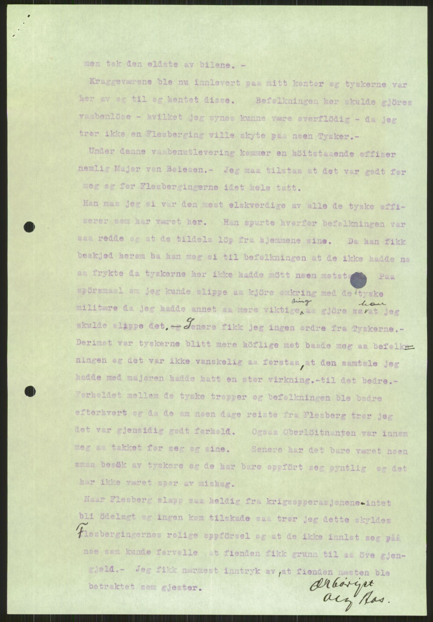 Forsvaret, Forsvarets krigshistoriske avdeling, AV/RA-RAFA-2017/Y/Ya/L0014: II-C-11-31 - Fylkesmenn.  Rapporter om krigsbegivenhetene 1940., 1940, p. 323