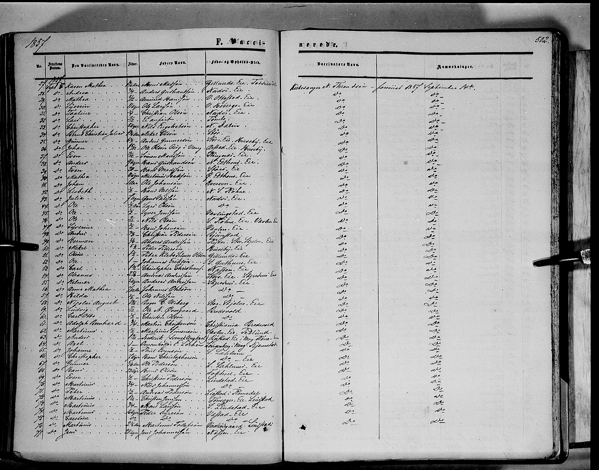 Stange prestekontor, AV/SAH-PREST-002/K/L0012: Parish register (official) no. 12, 1852-1862, p. 502