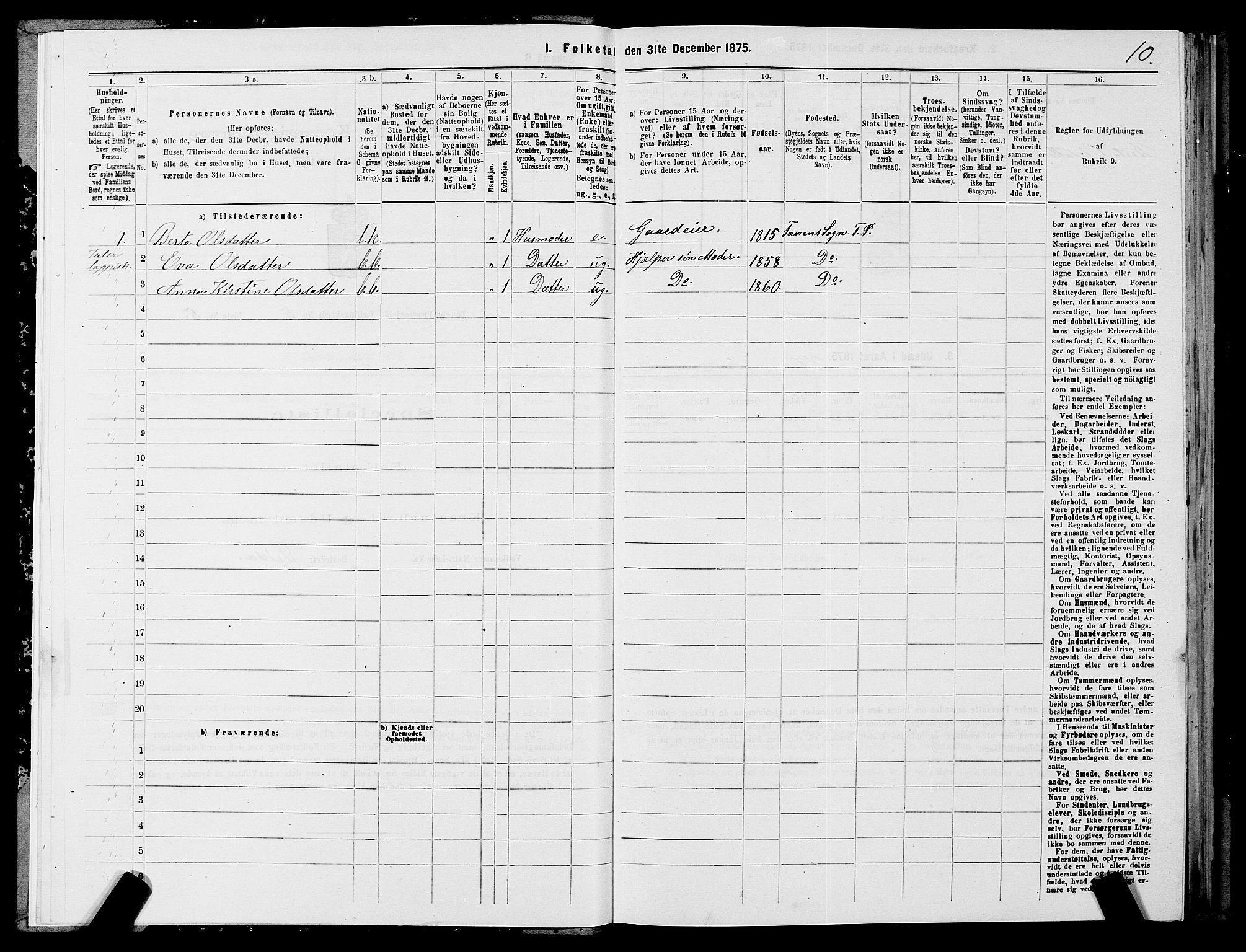 SATØ, 1875 census for 2025P Tana, 1875, p. 2010