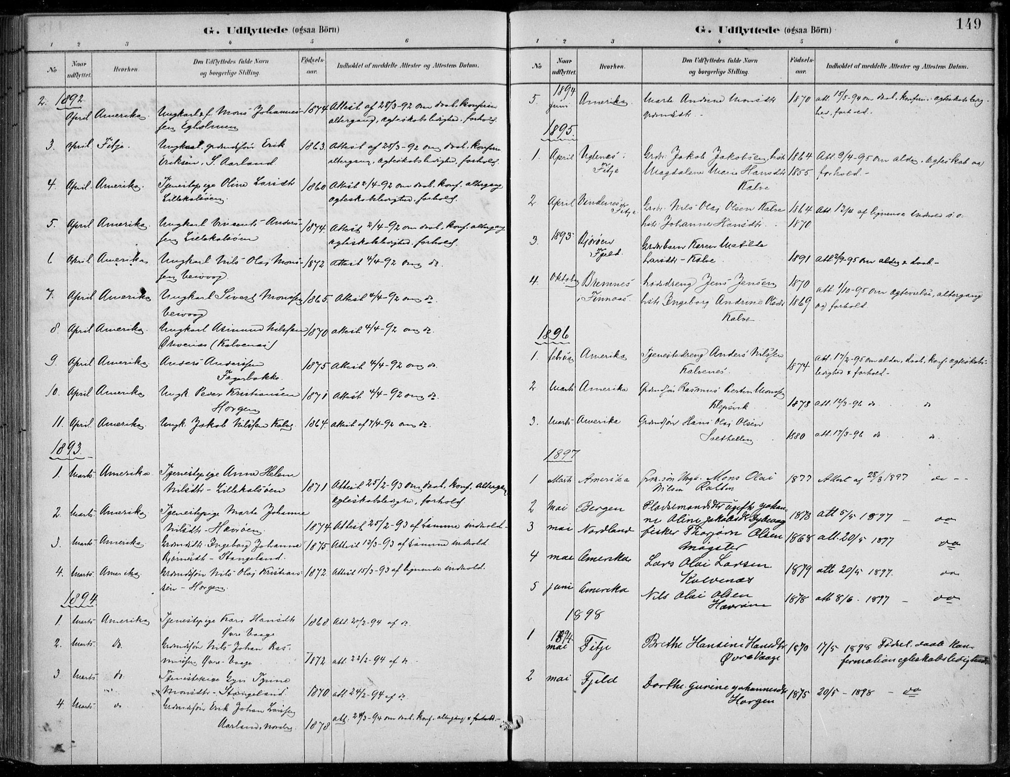 Sund sokneprestembete, SAB/A-99930: Parish register (official) no. D 1, 1882-1899, p. 149