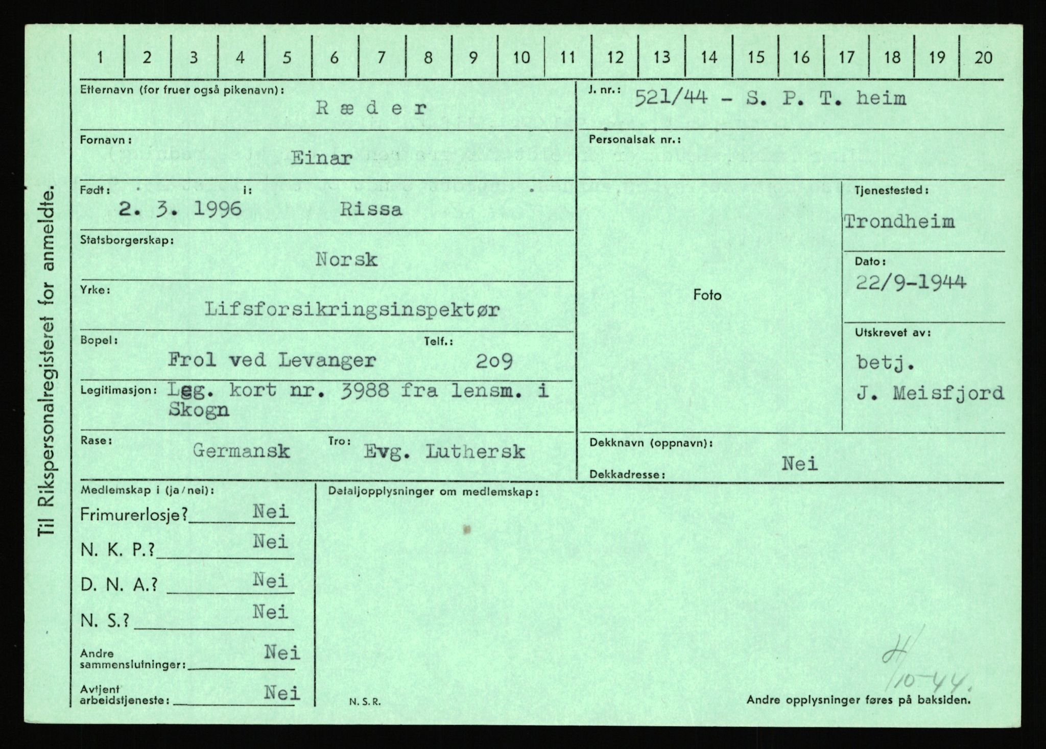 Statspolitiet - Hovedkontoret / Osloavdelingen, AV/RA-S-1329/C/Ca/L0013: Raa - Servold, 1943-1945, p. 2613