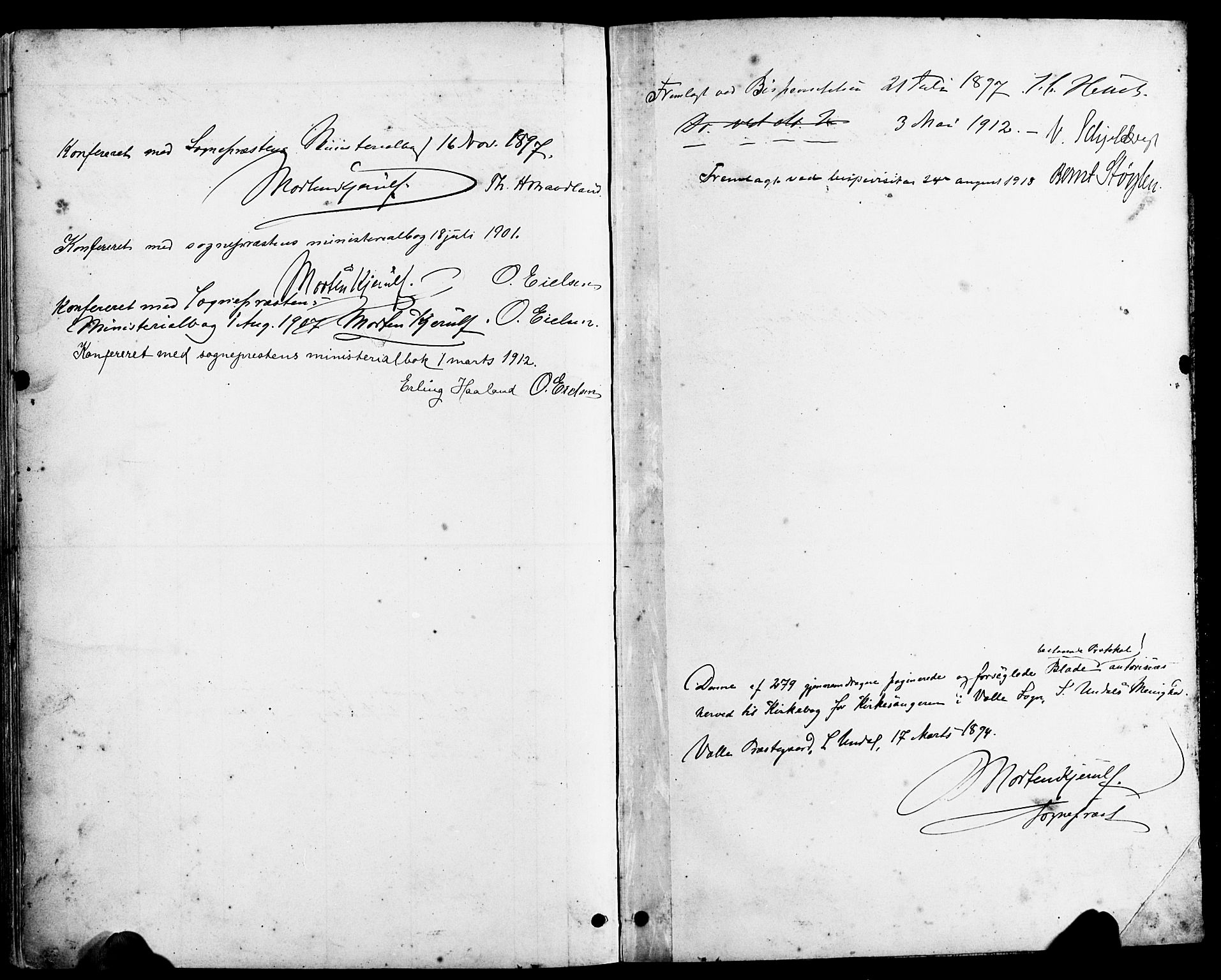 Sør-Audnedal sokneprestkontor, SAK/1111-0039/F/Fb/Fbb/L0006: Parish register (copy) no. B 6, 1893-1915