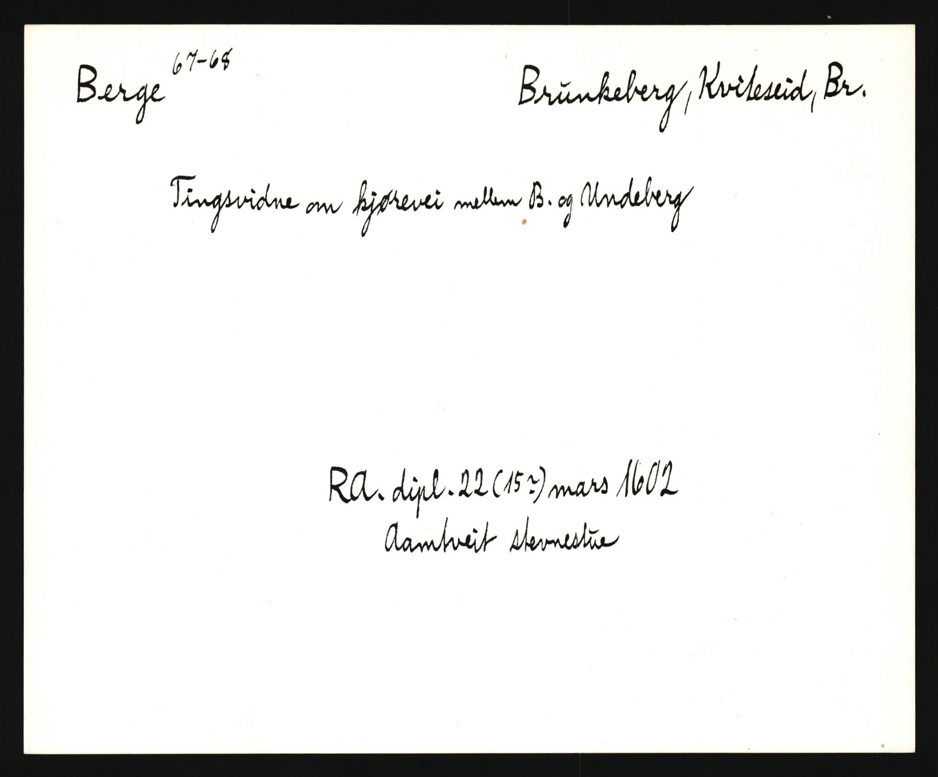 Riksarkivets diplomsamling, AV/RA-EA-5965/F35/F35e/L0021: Registreringssedler Telemark 2, 1400-1700, p. 657