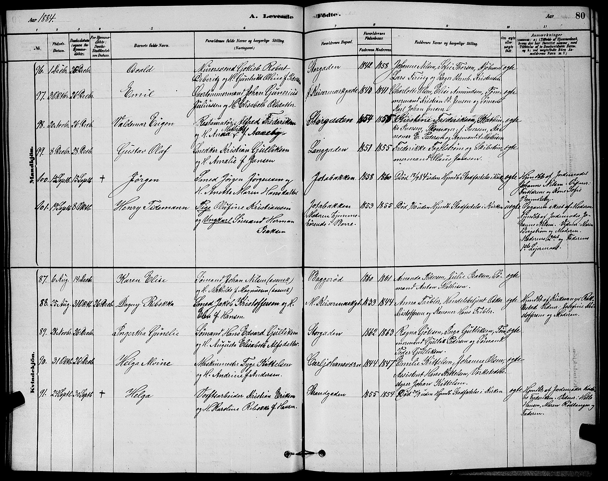 Horten kirkebøker, AV/SAKO-A-348/G/Ga/L0003: Parish register (copy) no. 4, 1878-1887, p. 80