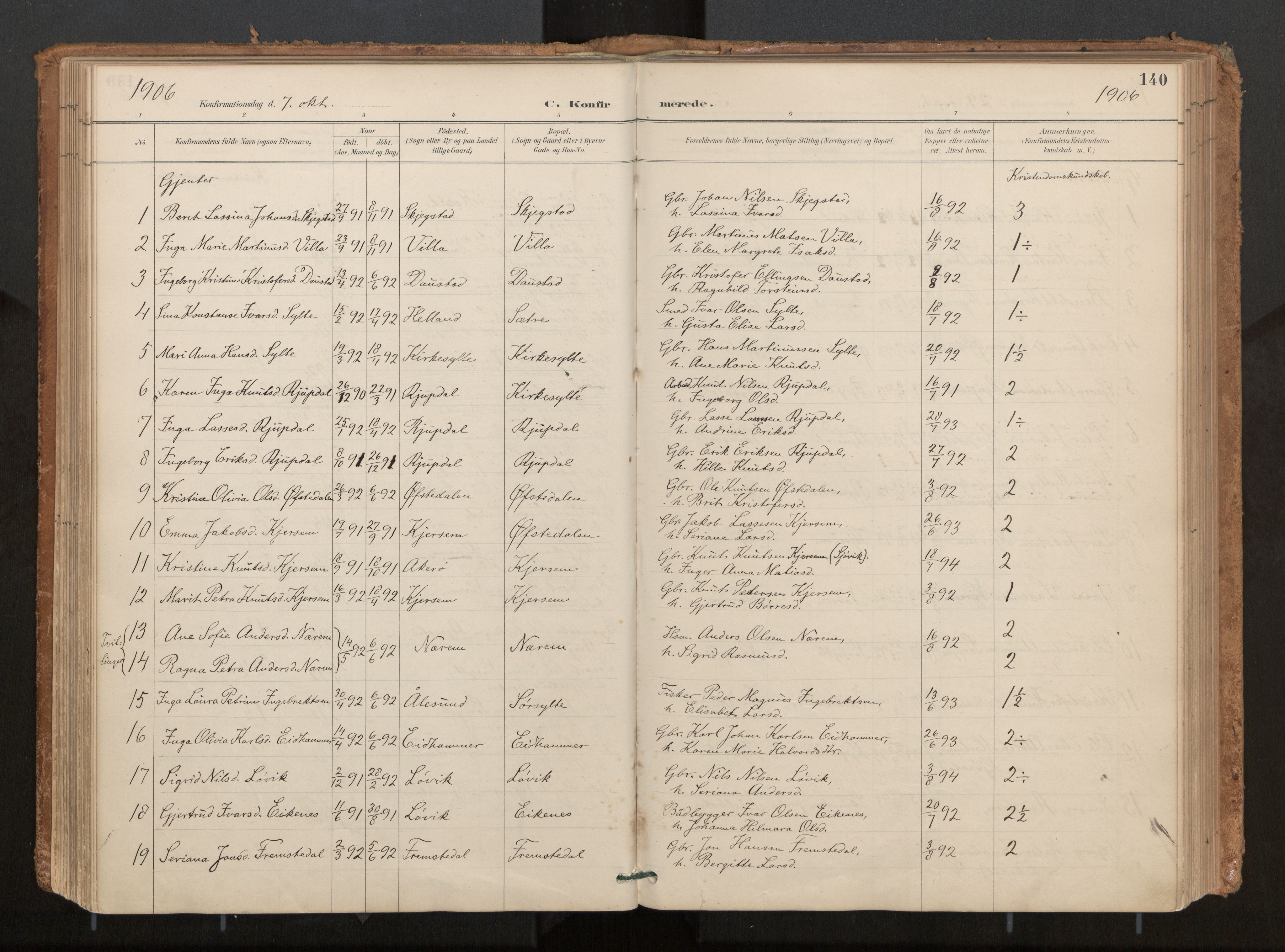 Ministerialprotokoller, klokkerbøker og fødselsregistre - Møre og Romsdal, AV/SAT-A-1454/541/L0545a: Parish register (official) no. 541A03, 1887-1912, p. 140