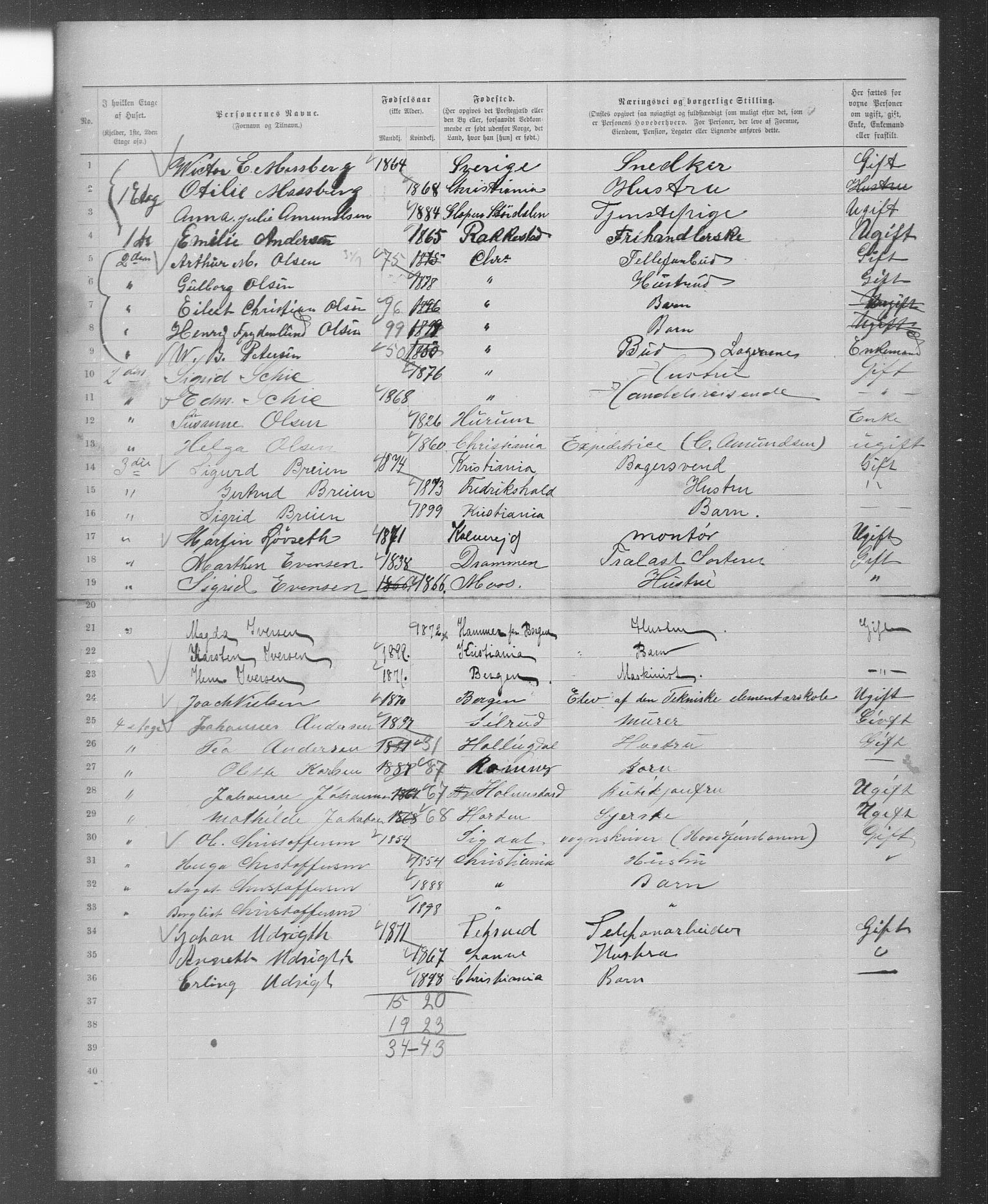 OBA, Municipal Census 1899 for Kristiania, 1899, p. 5156