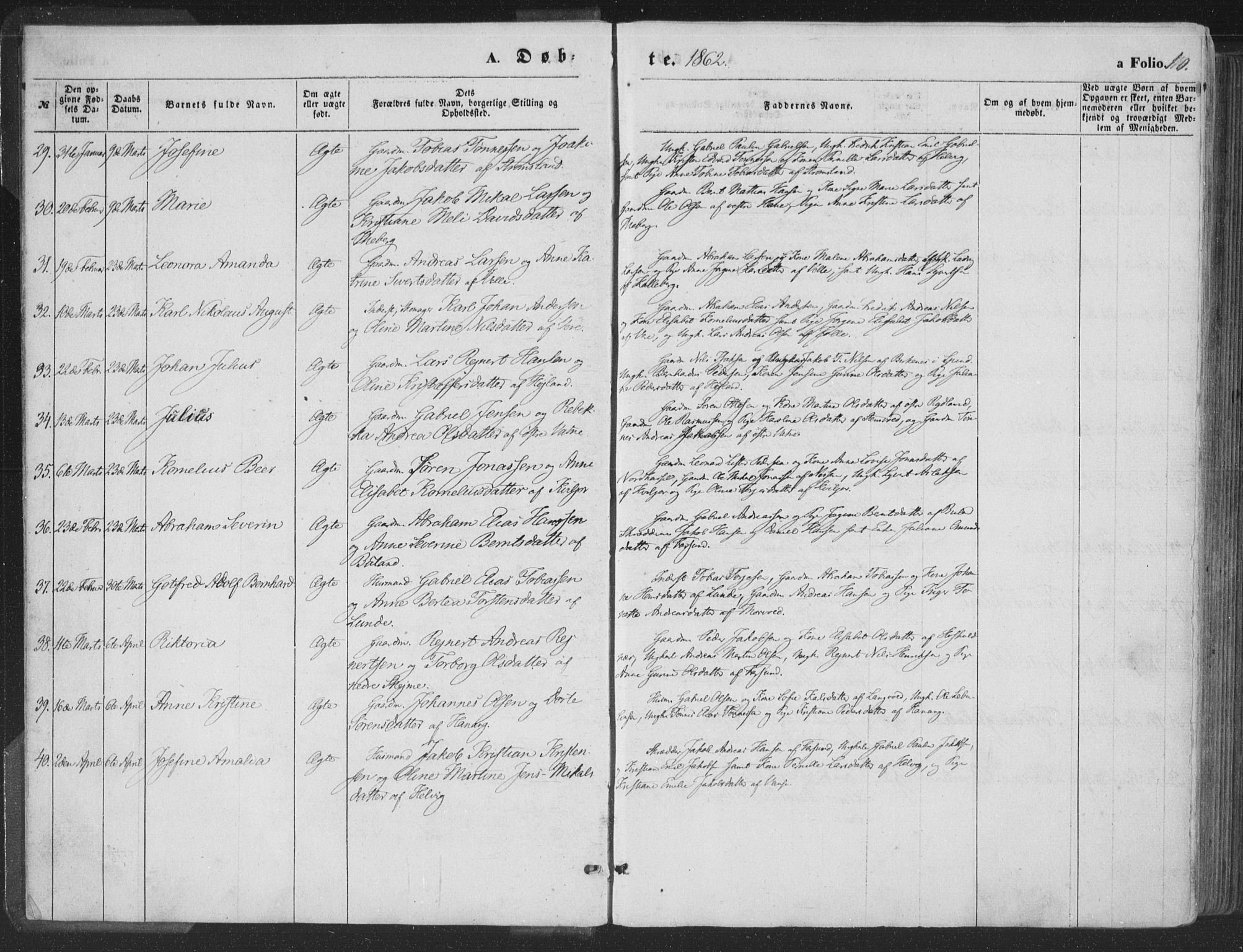 Lista sokneprestkontor, AV/SAK-1111-0027/F/Fa/L0011: Parish register (official) no. A 11, 1861-1878, p. 10