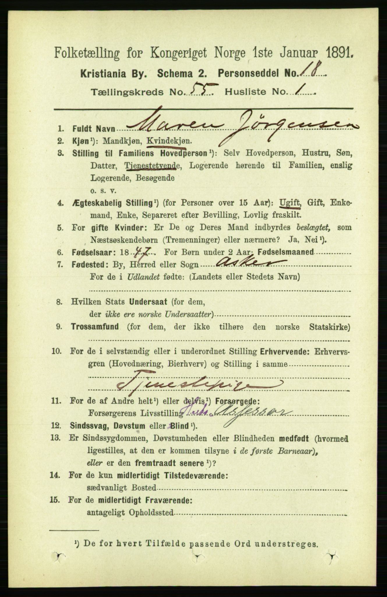 RA, 1891 census for 0301 Kristiania, 1891, p. 30094