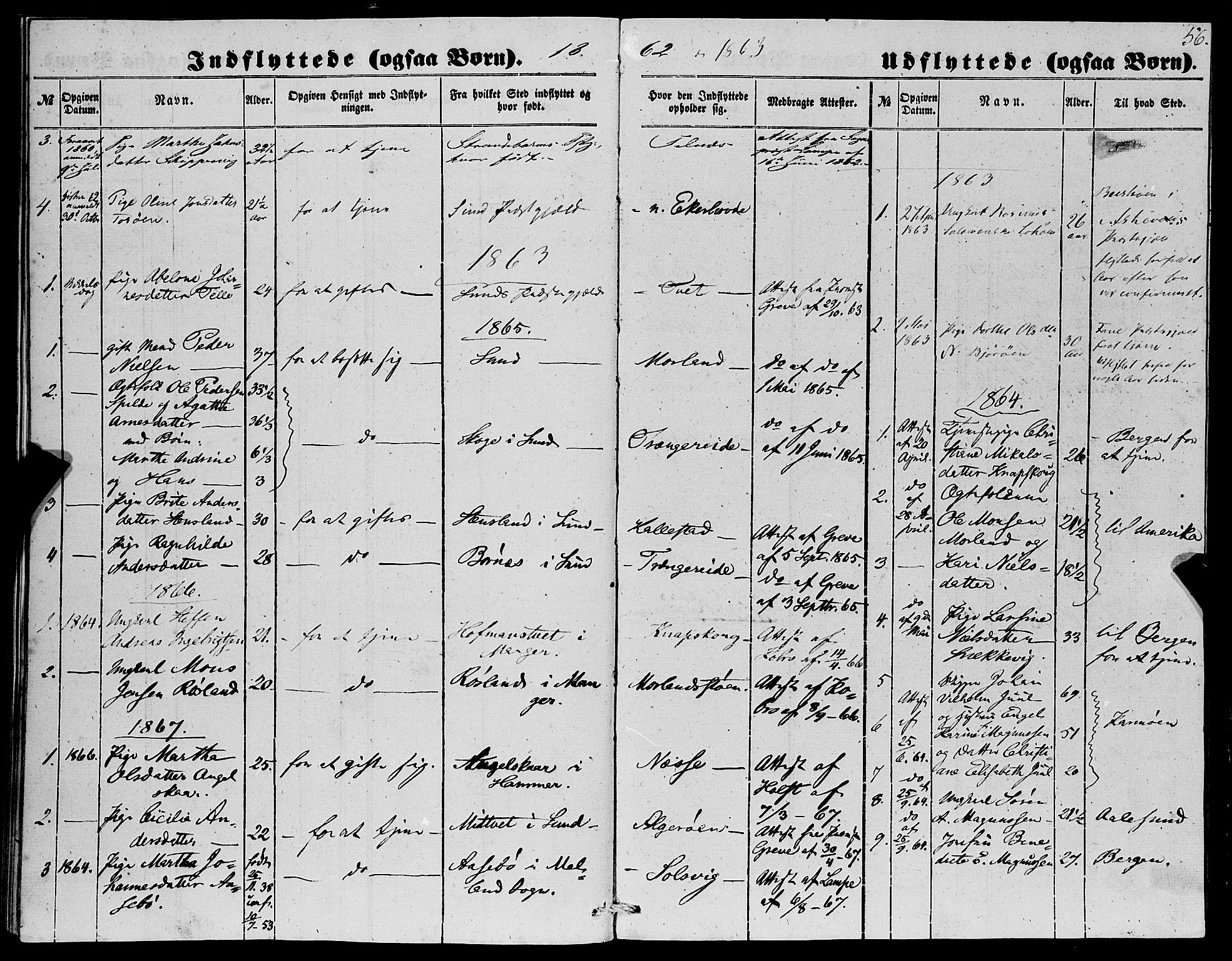 Fjell sokneprestembete, SAB/A-75301/H/Haa: Parish register (official) no. A 4, 1851-1870, p. 56
