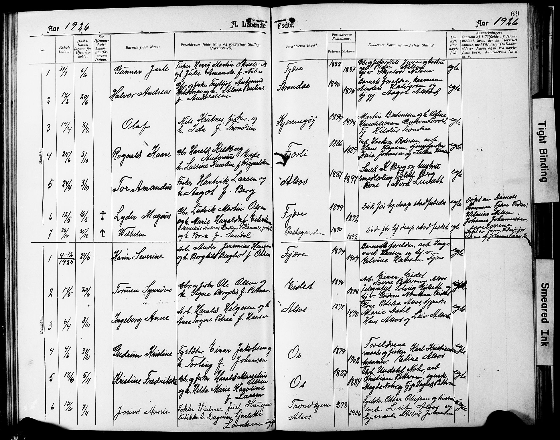 Ministerialprotokoller, klokkerbøker og fødselsregistre - Nordland, SAT/A-1459/803/L0077: Parish register (copy) no. 803C04, 1897-1930, p. 69