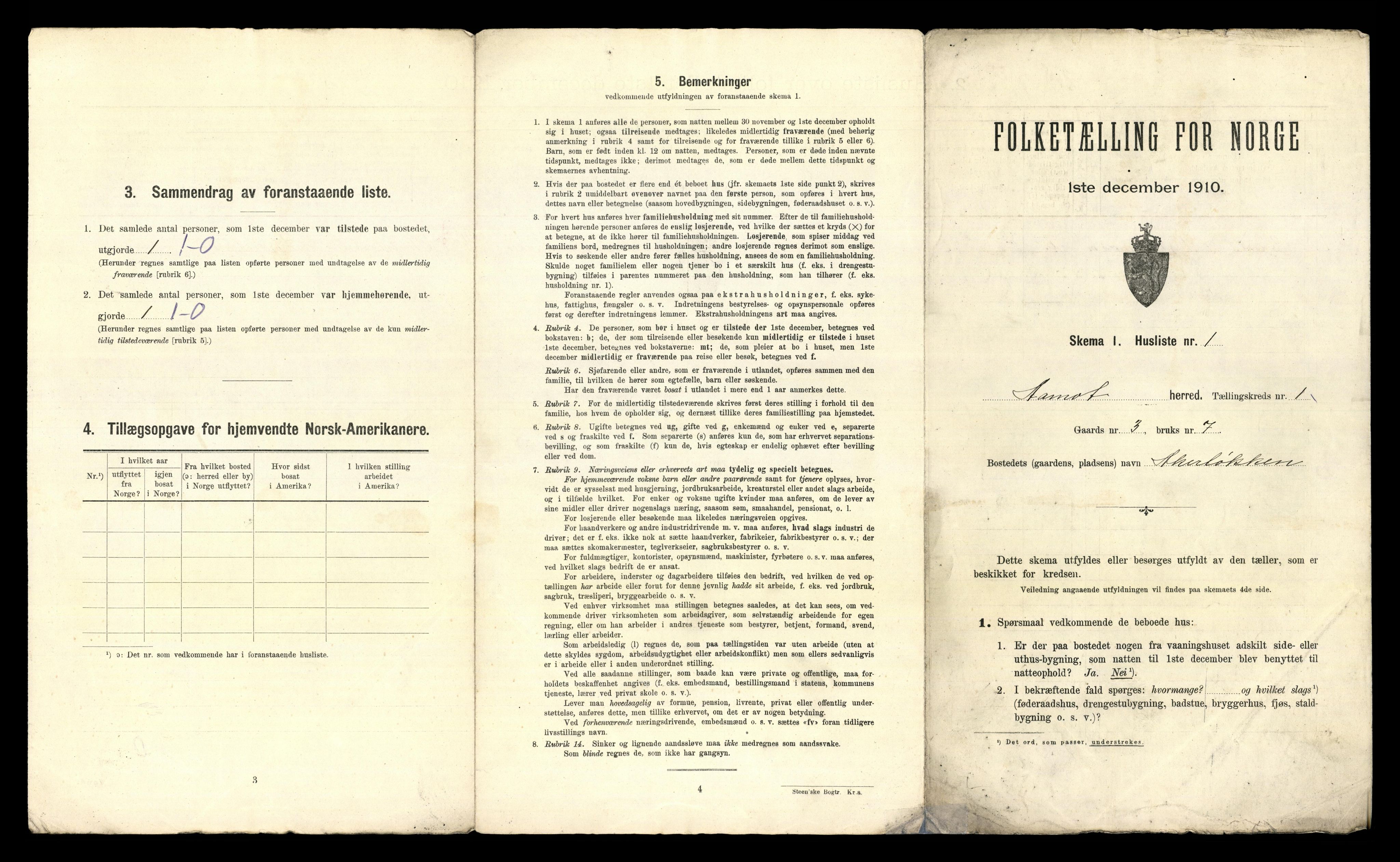 RA, 1910 census for Åmot, 1910, p. 49