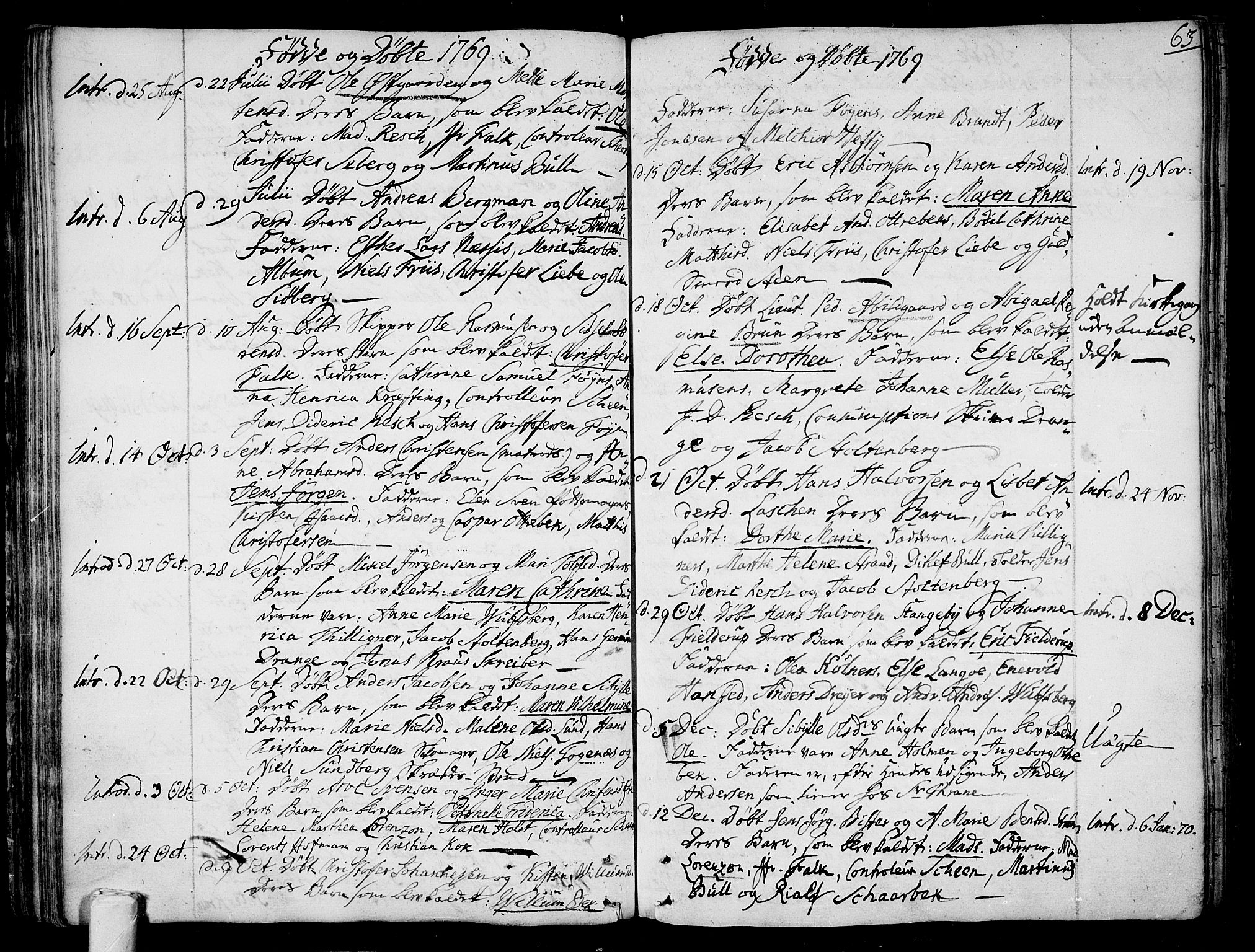 Tønsberg kirkebøker, AV/SAKO-A-330/F/Fa/L0002: Parish register (official) no. I 2, 1760-1796, p. 63