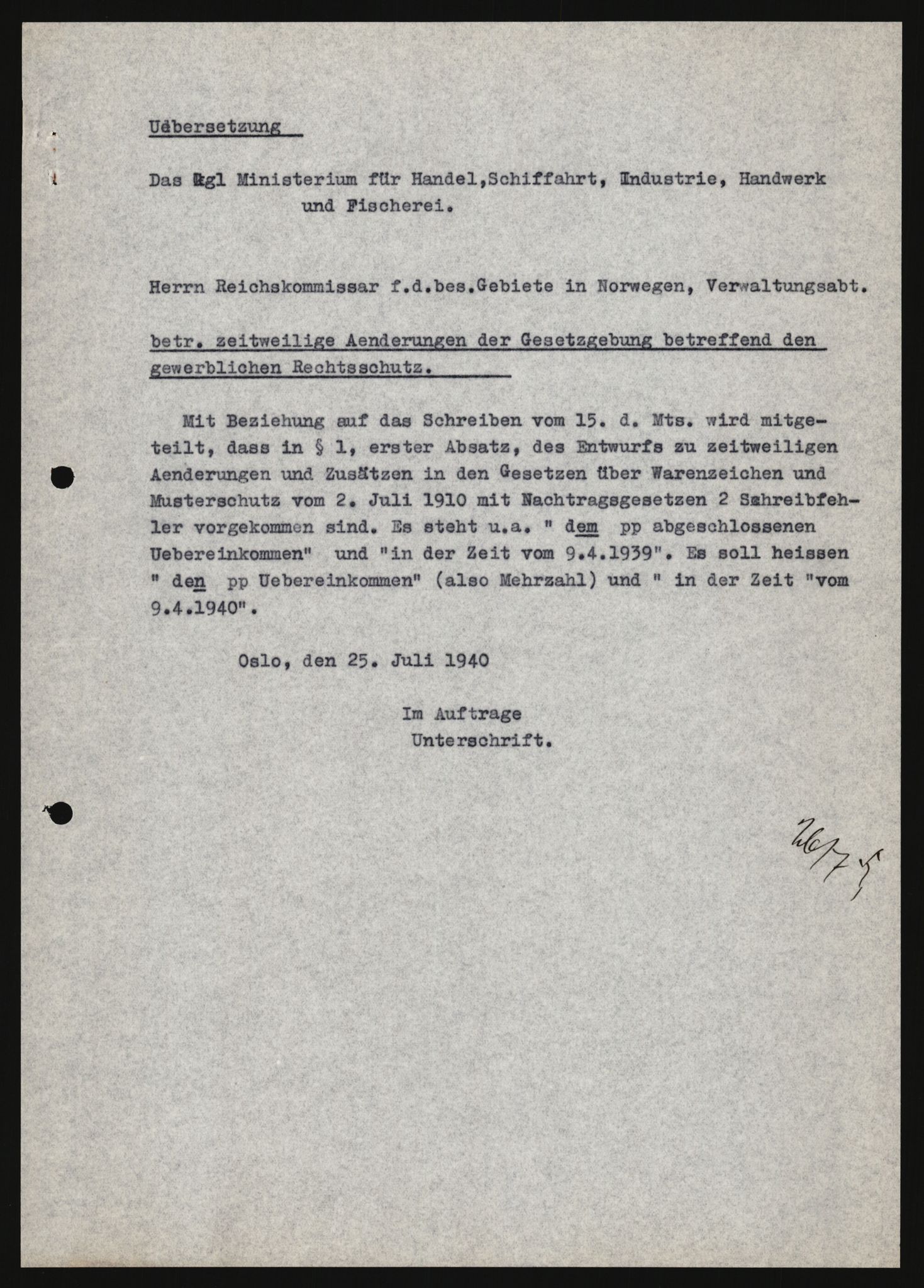 Forsvarets Overkommando. 2 kontor. Arkiv 11.4. Spredte tyske arkivsaker, AV/RA-RAFA-7031/D/Dar/Darb/L0013: Reichskommissariat - Hauptabteilung Vervaltung, 1917-1942, p. 1475