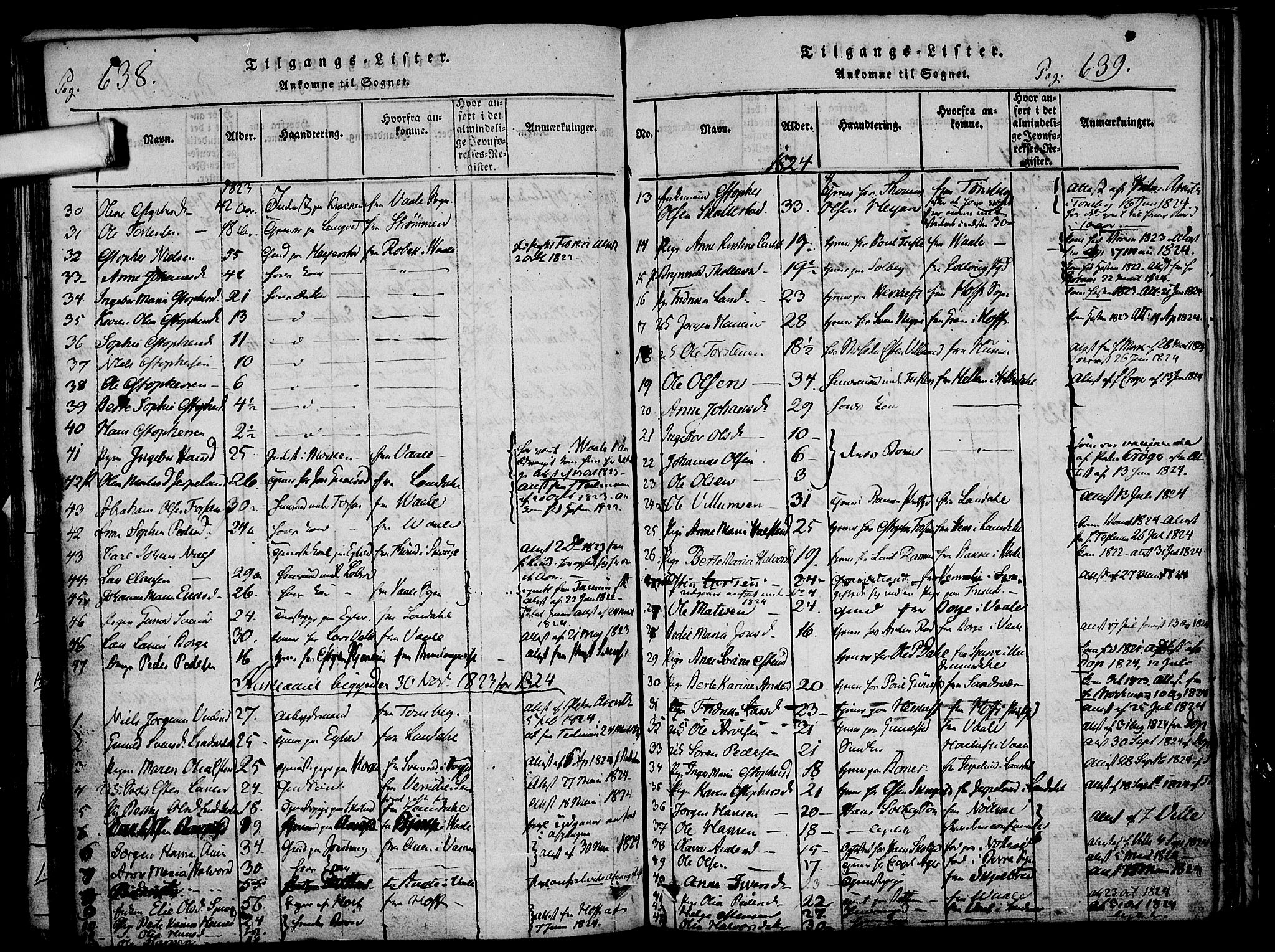 Ramnes kirkebøker, SAKO/A-314/F/Fa/L0004: Parish register (official) no. I 4, 1813-1840, p. 638-639