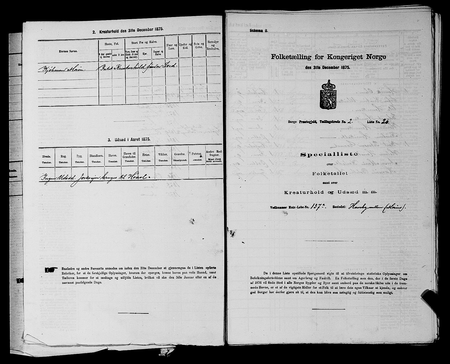 RA, 1875 census for 0113P Borge, 1875, p. 193