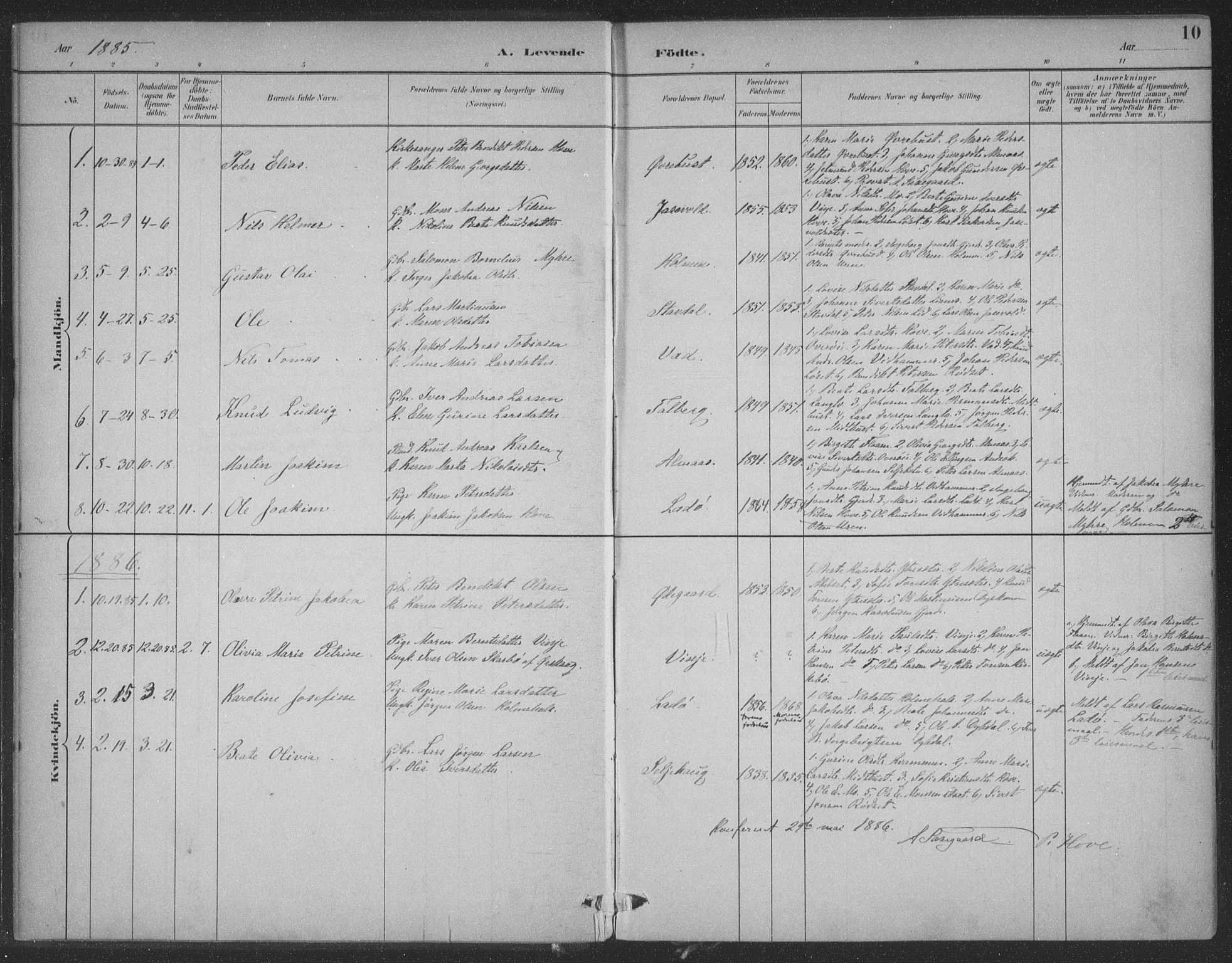 Ministerialprotokoller, klokkerbøker og fødselsregistre - Møre og Romsdal, SAT/A-1454/521/L0299: Parish register (official) no. 521A01, 1882-1907, p. 10