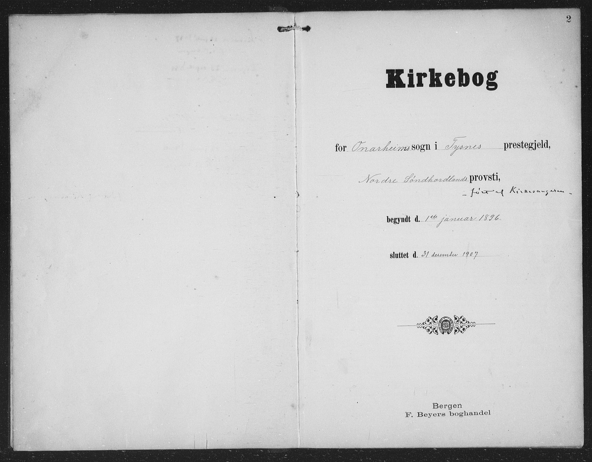 Tysnes sokneprestembete, SAB/A-78601/H/Hab: Parish register (copy) no. C 2, 1896-1907, p. 2