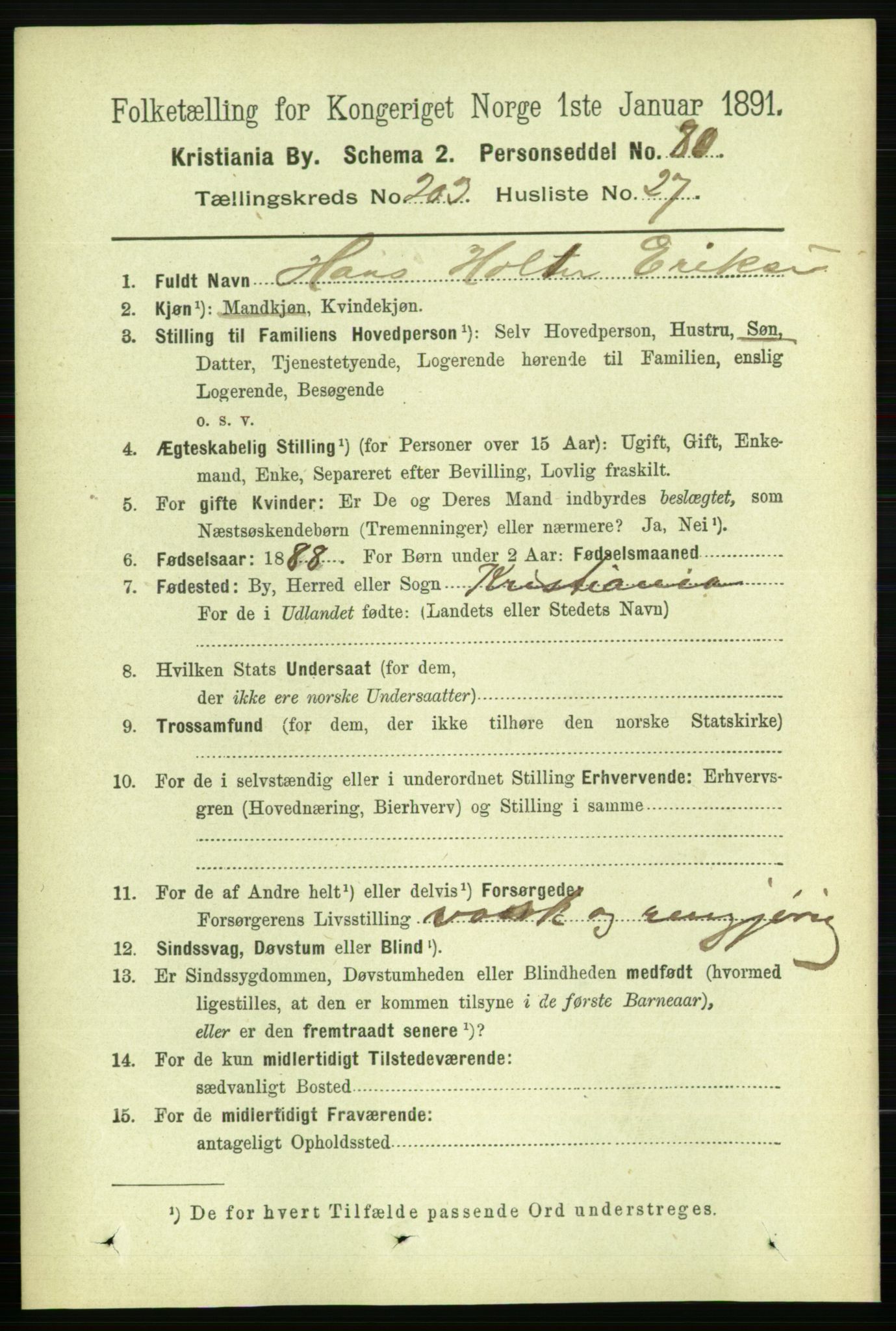 RA, 1891 census for 0301 Kristiania, 1891, p. 122689