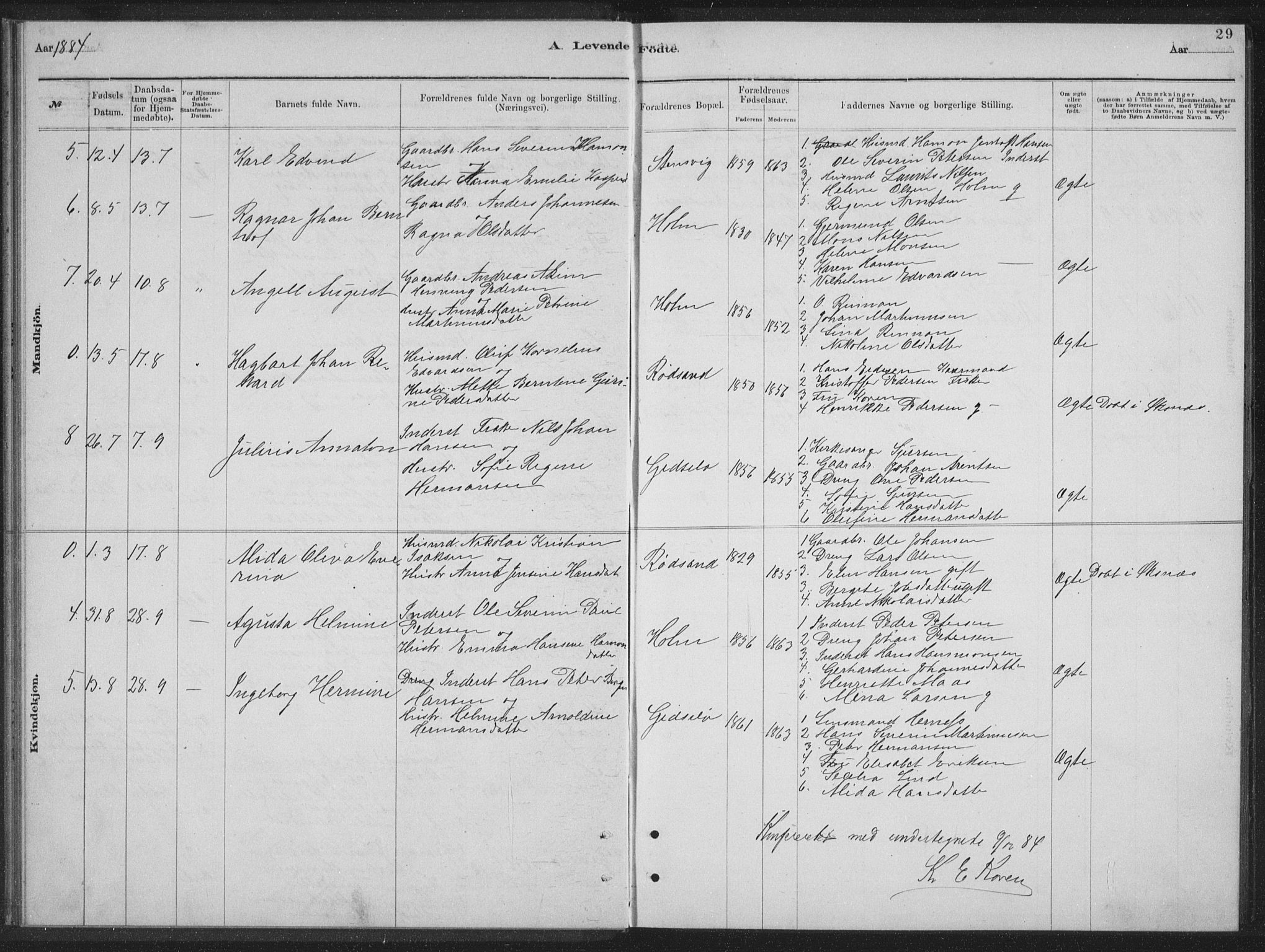 Ministerialprotokoller, klokkerbøker og fødselsregistre - Nordland, AV/SAT-A-1459/894/L1359: Parish register (copy) no. 894C02, 1877-1884, p. 29