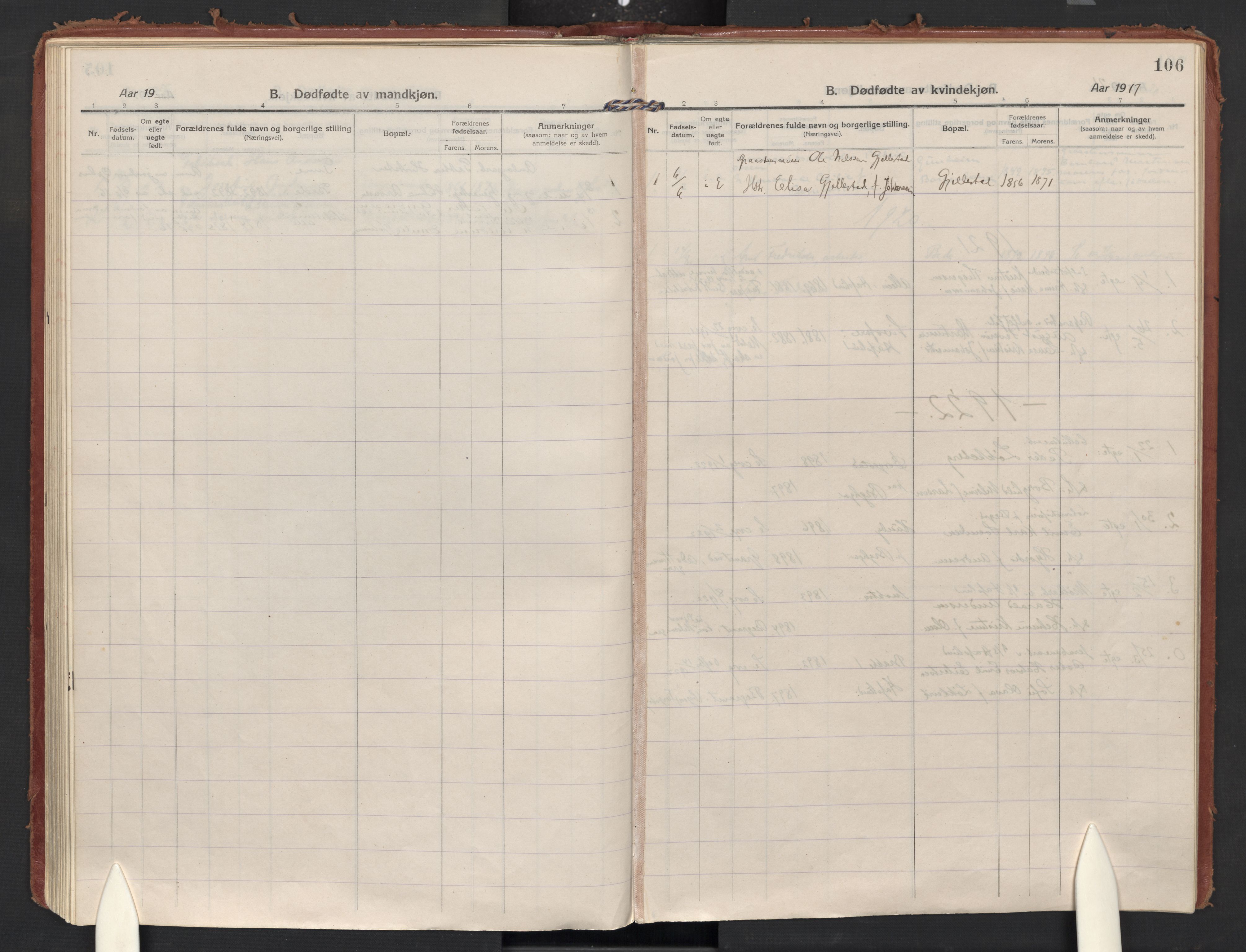 Skjeberg prestekontor Kirkebøker, AV/SAO-A-10923/F/Fd/L0001: Parish register (official) no. IV 1, 1916-1925, p. 106