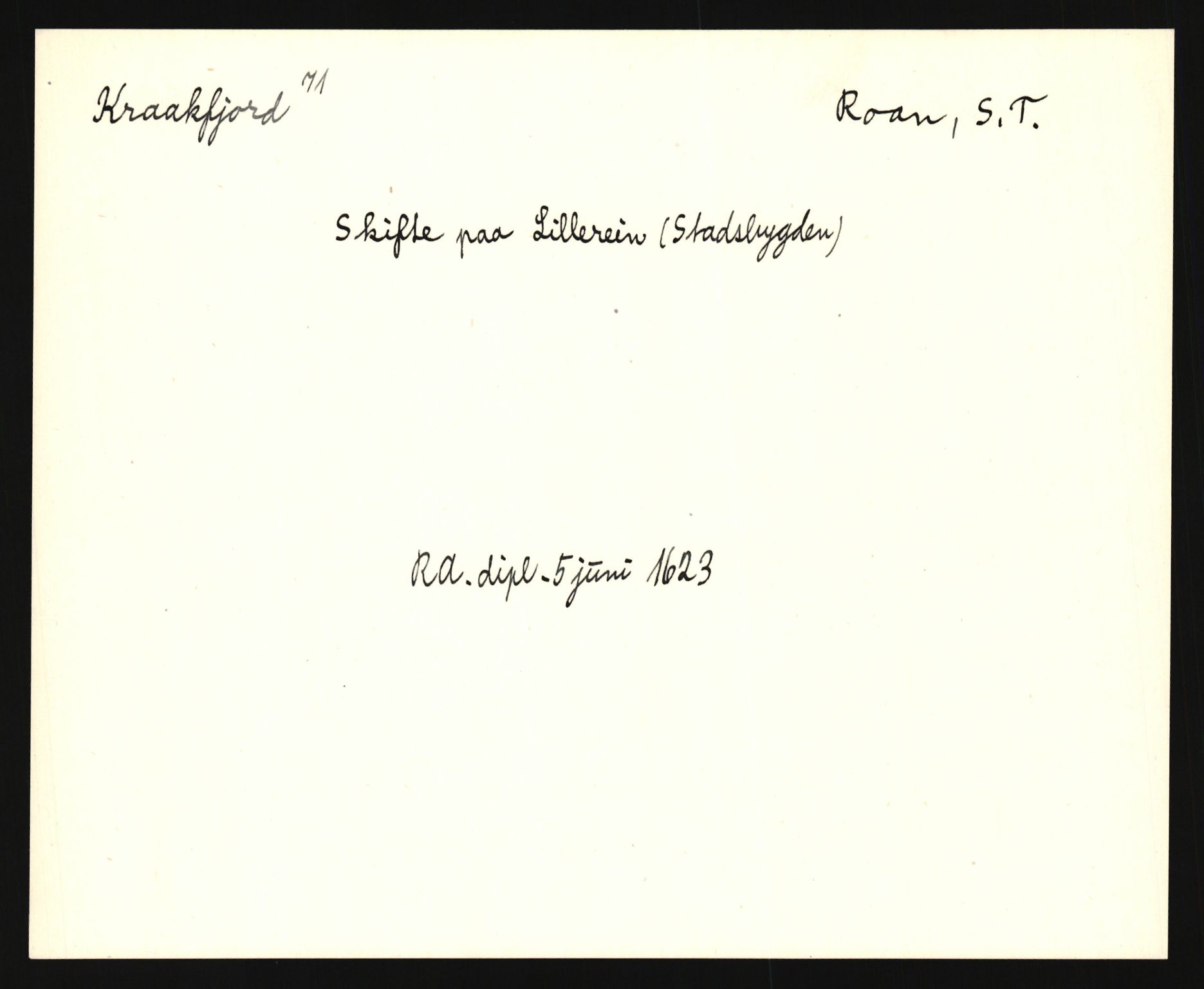 Riksarkivets diplomsamling, AV/RA-EA-5965/F35/F35e/L0032: Registreringssedler Sør-Trøndelag, 1400-1700, p. 71