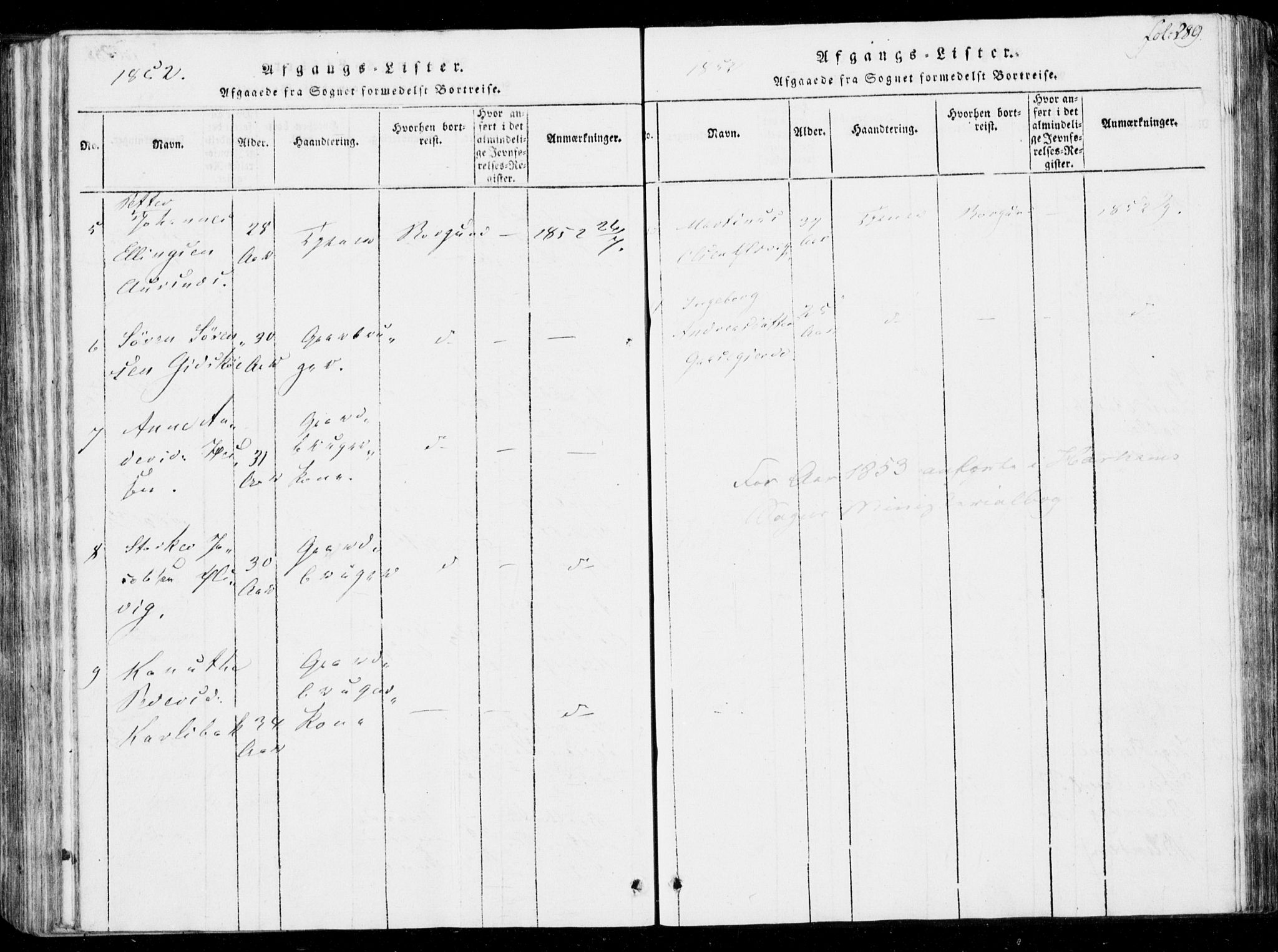 Ministerialprotokoller, klokkerbøker og fødselsregistre - Møre og Romsdal, AV/SAT-A-1454/537/L0517: Parish register (official) no. 537A01, 1818-1862, p. 289