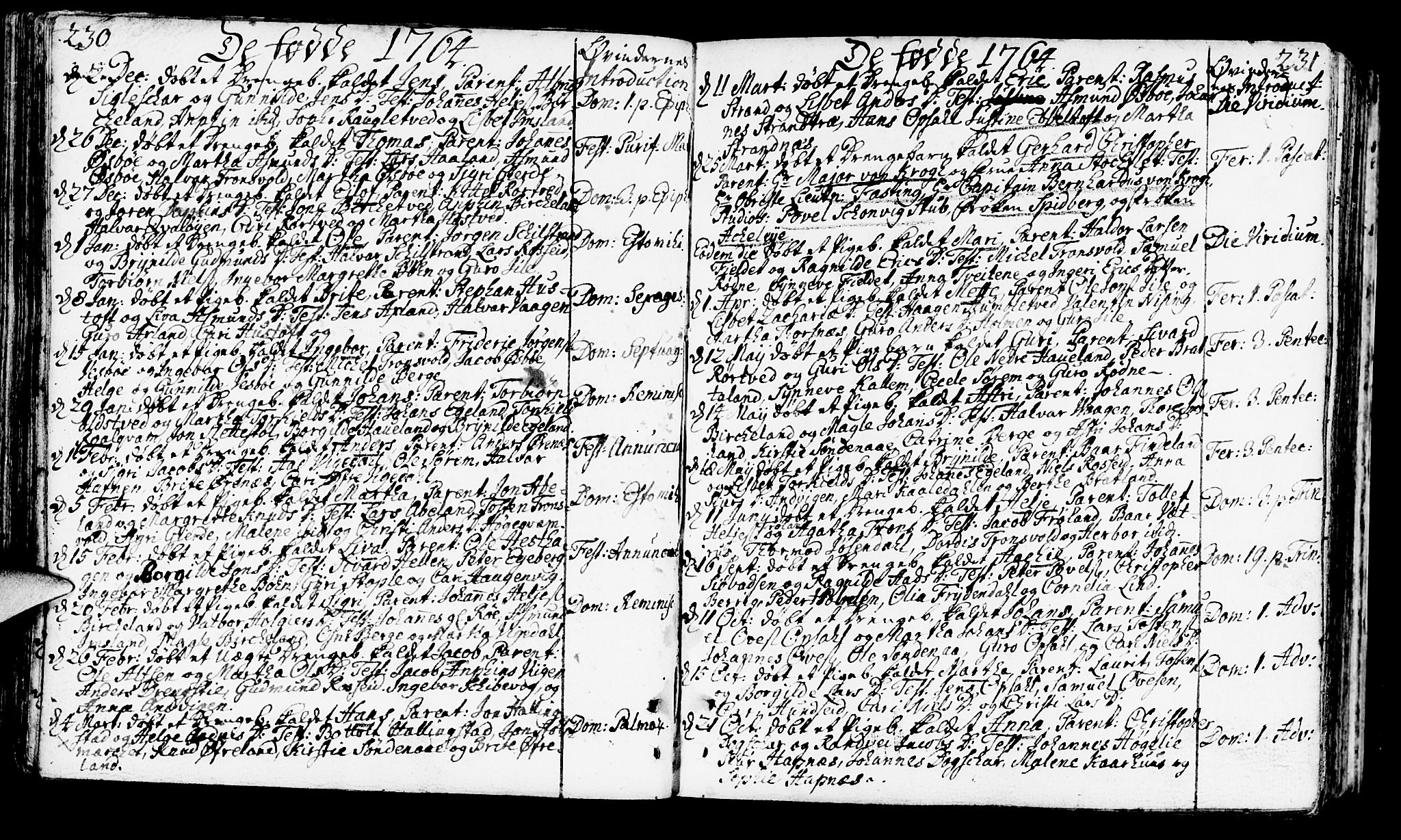 Vikedal sokneprestkontor, SAST/A-101840/01/IV: Parish register (official) no. A 1, 1737-1778, p. 230-231