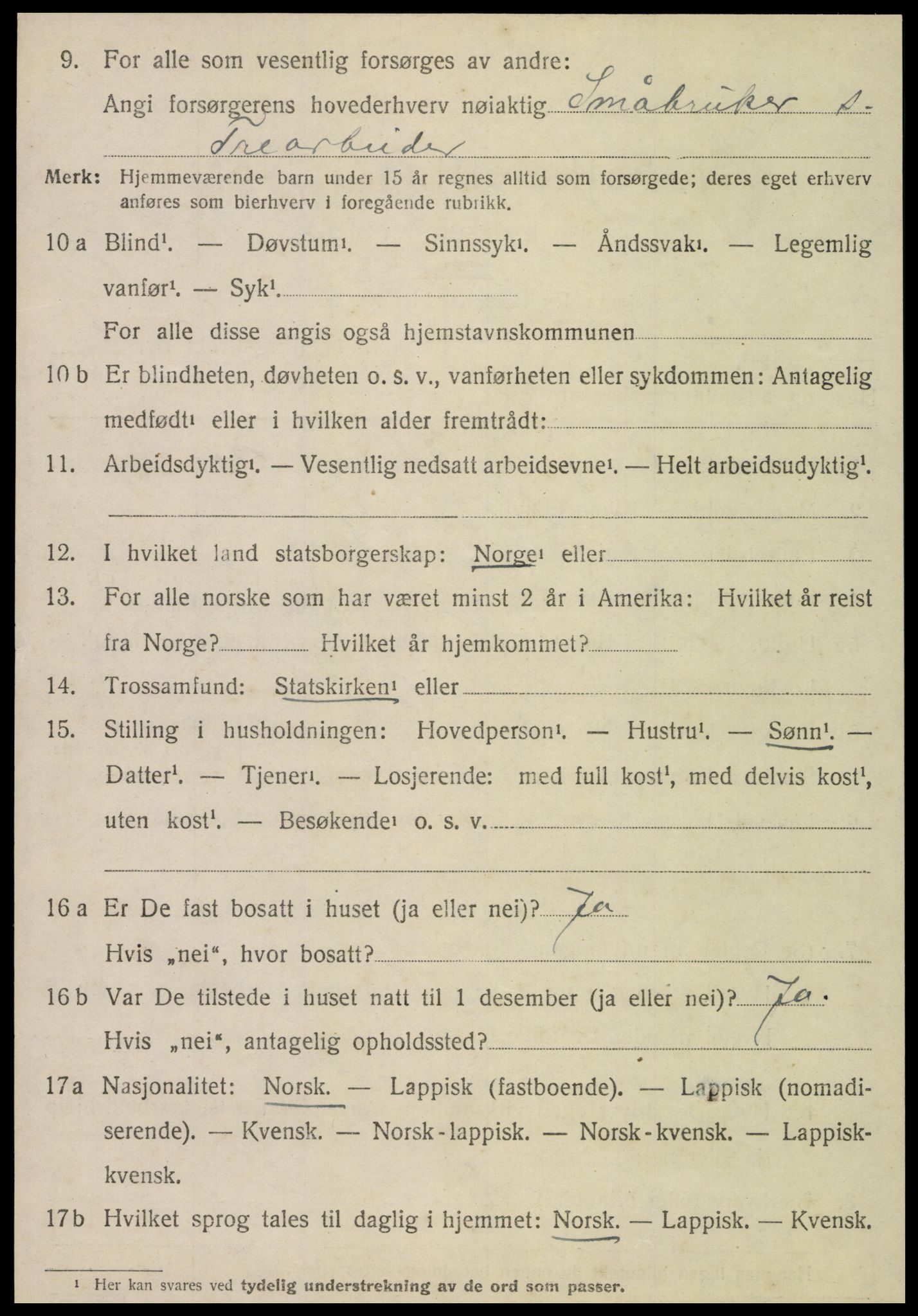 SAT, 1920 census for Lånke, 1920, p. 1035